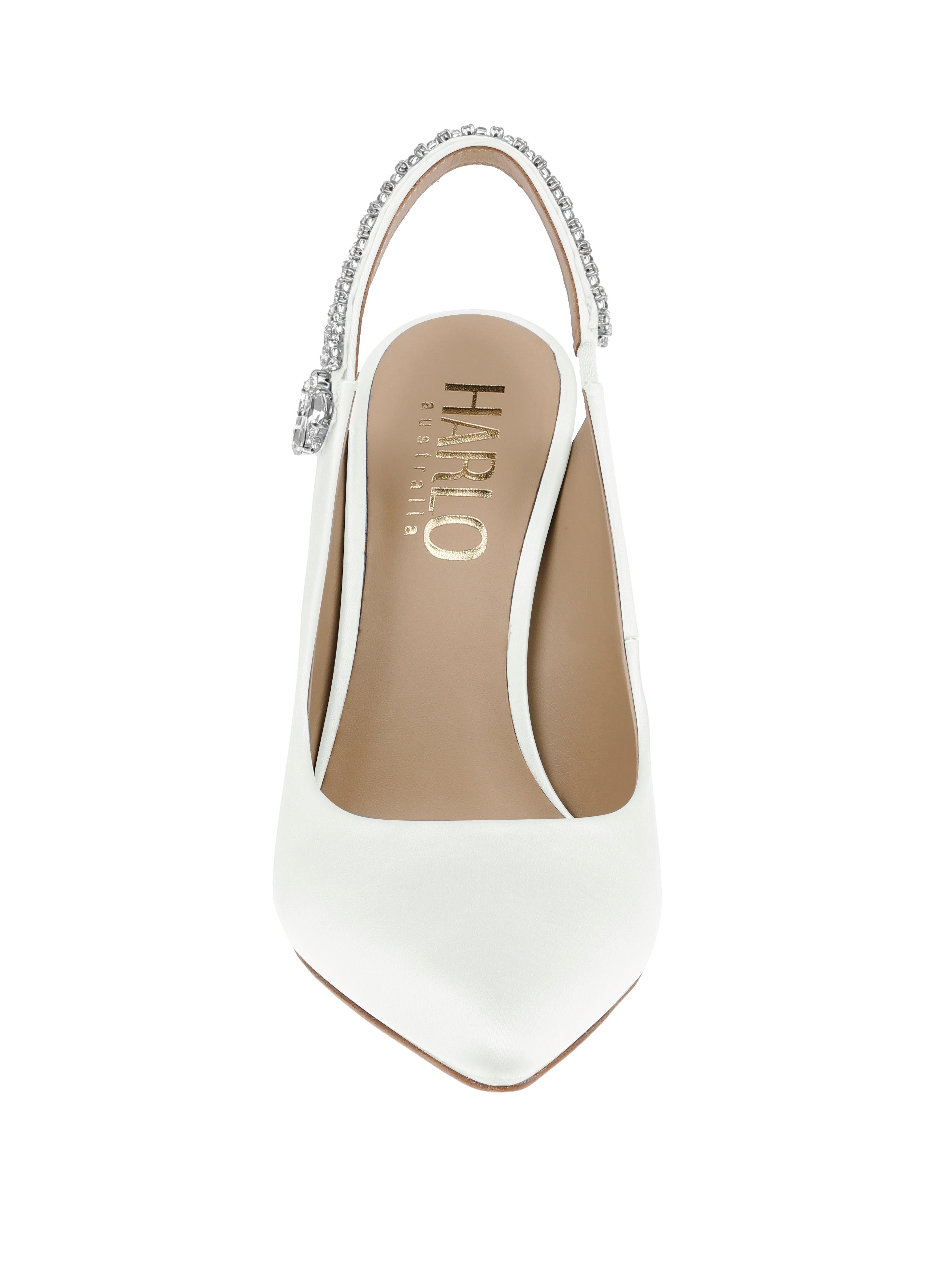 Buy Bonnie - White Crystal Embellished Sling Back Evening Pump online | The White Collection Australia