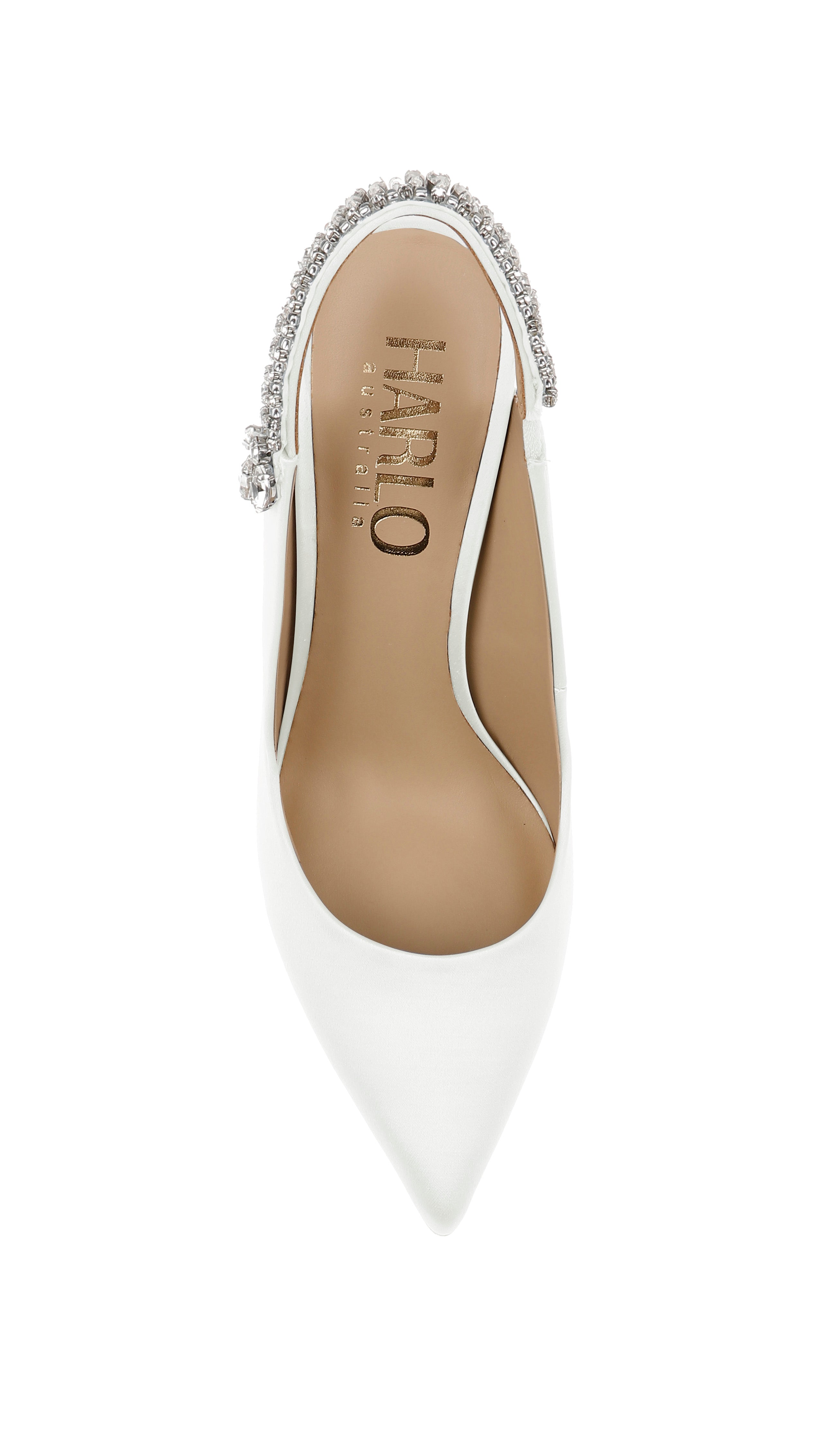 Buy Bonnie - White Crystal Embellished Sling Back Evening Pump online | The White Collection Australia