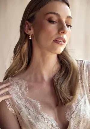 Buy Lola Knight - Blanca - Pearl Drop Bridal Earrings - 18K Gold online | The White Collection Australia