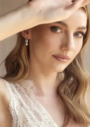 Buy Lola Knight - Blanca - Pearl Drop Bridal Earrings - Silver online | The White Collection Australia