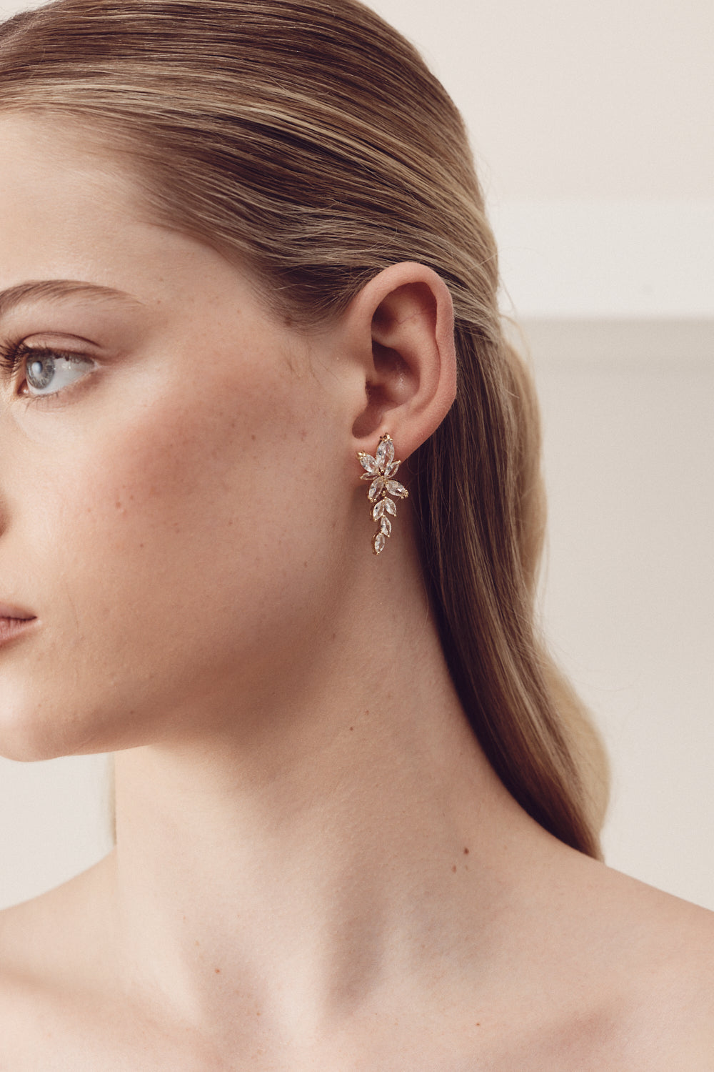 Buy Bloom - Marquise Crystal Cluster Drop Bridal Earrings online | The White Collection Australia