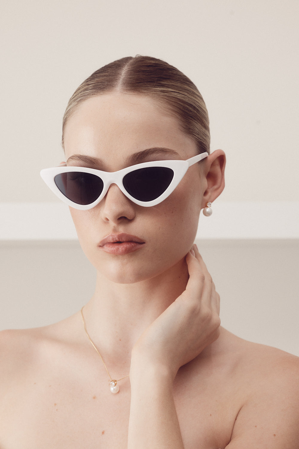 Brittany - White Cat Eye Sunglasses