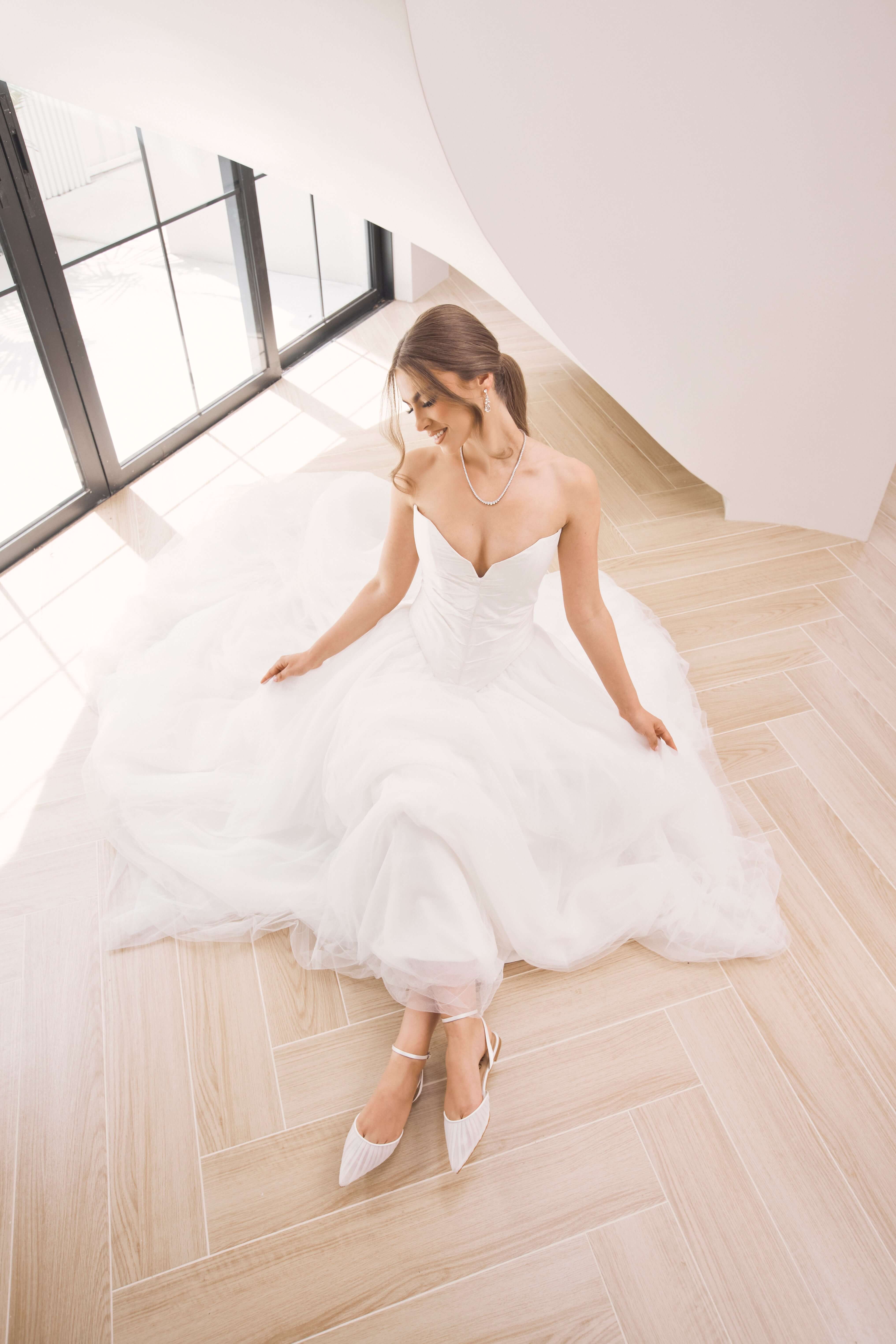 Buy Chanel Tulle - White Tulle Flats online | The White Collection Australia