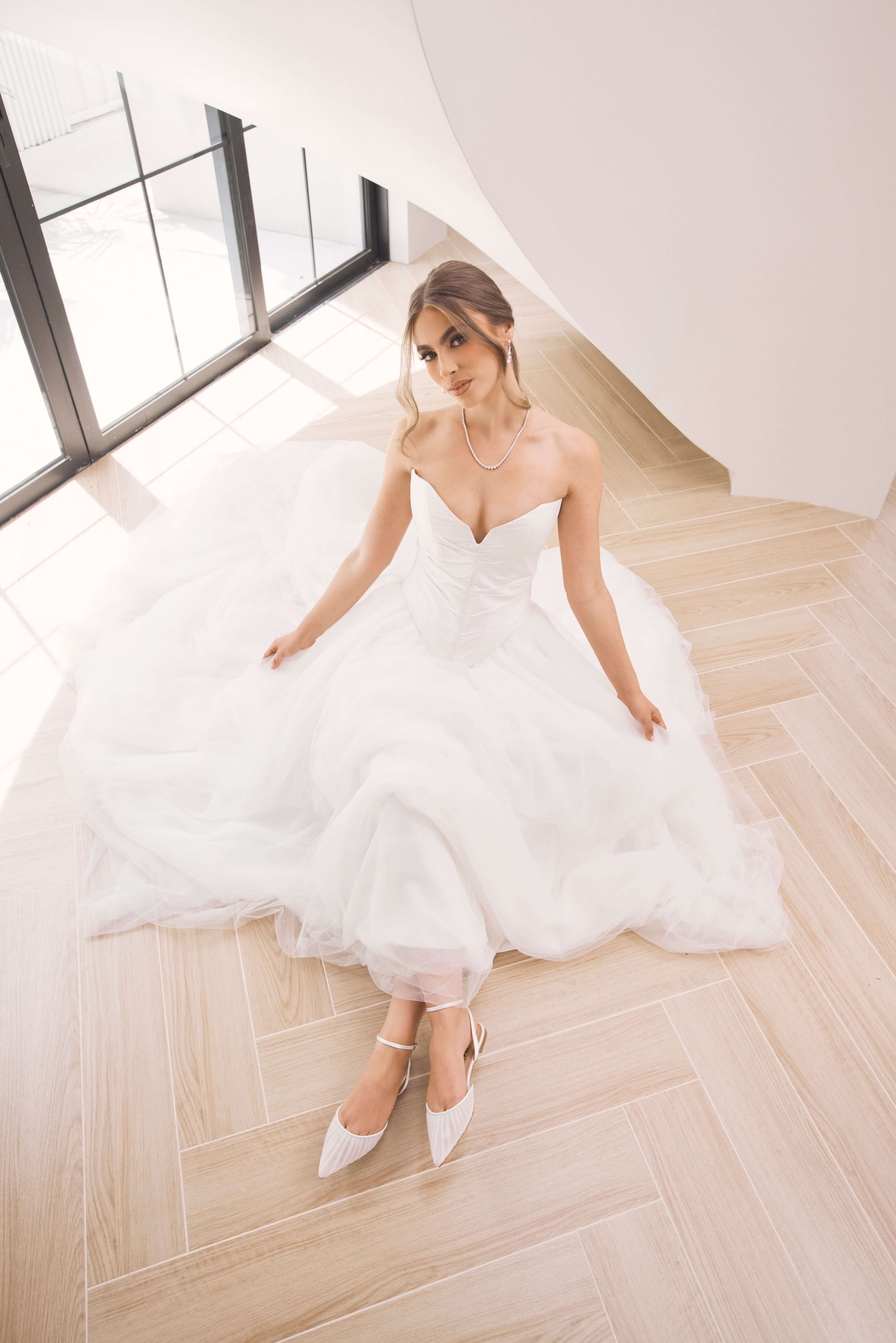 Buy Chanel Tulle - White Tulle Flats online | The White Collection Australia