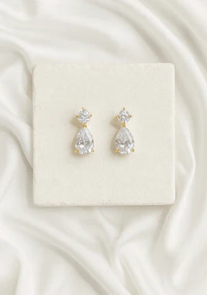 Lola Knight - Carmen - Crystal Drop Bridal Earrings - 18K Gold