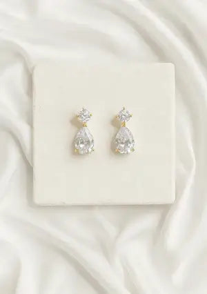 Buy Lola Knight - Carmen - Crystal Drop Bridal Earrings - 18K Gold online | The White Collection Australia