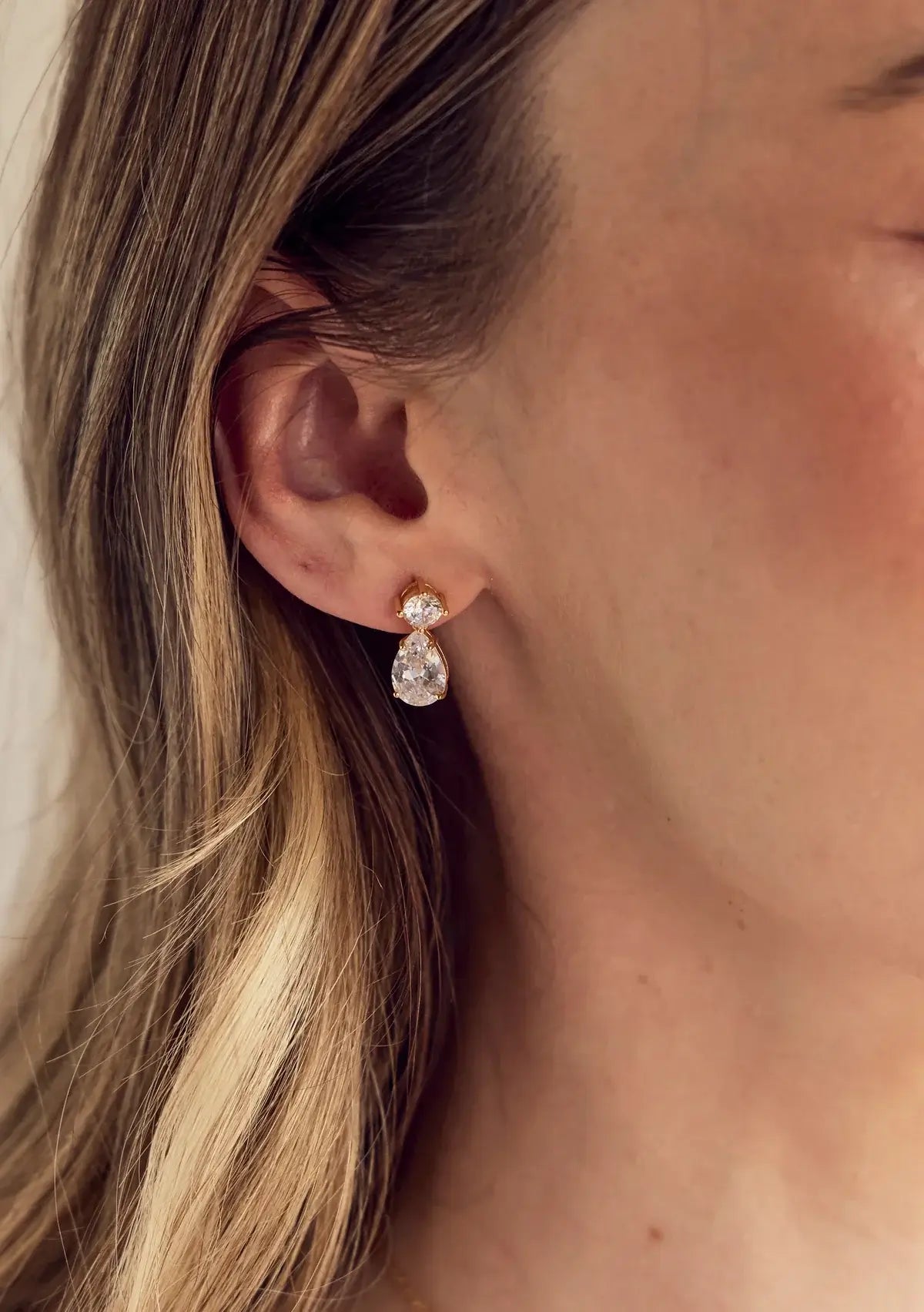 Buy Lola Knight - Carmen - Crystal Drop Bridal Earrings - 18K Gold online | The White Collection Australia