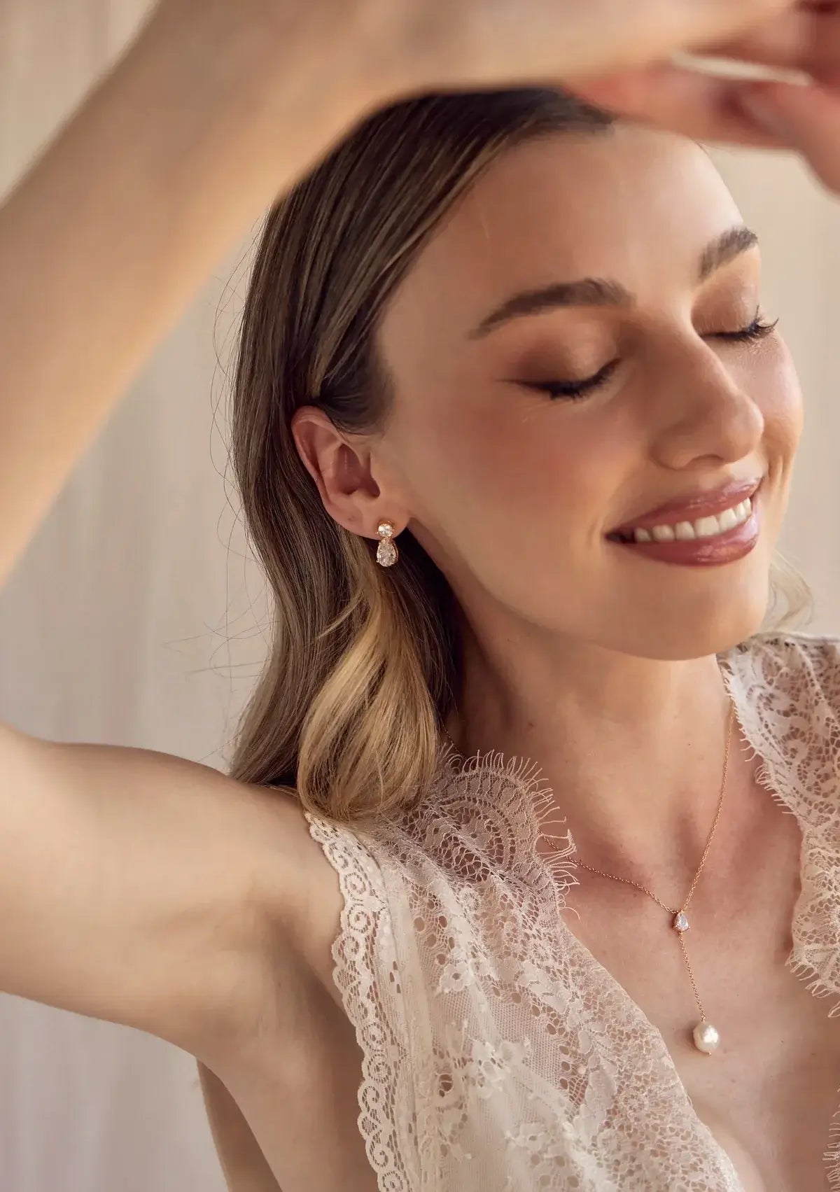 Buy Lola Knight - Carmen - Crystal Drop Bridal Earrings - 18K Gold online | The White Collection Australia