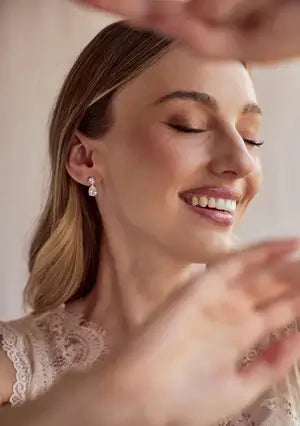 Buy Lola Knight - Carmen - Crystal Bridal Drop Earrings - Silver online | The White Collection Australia