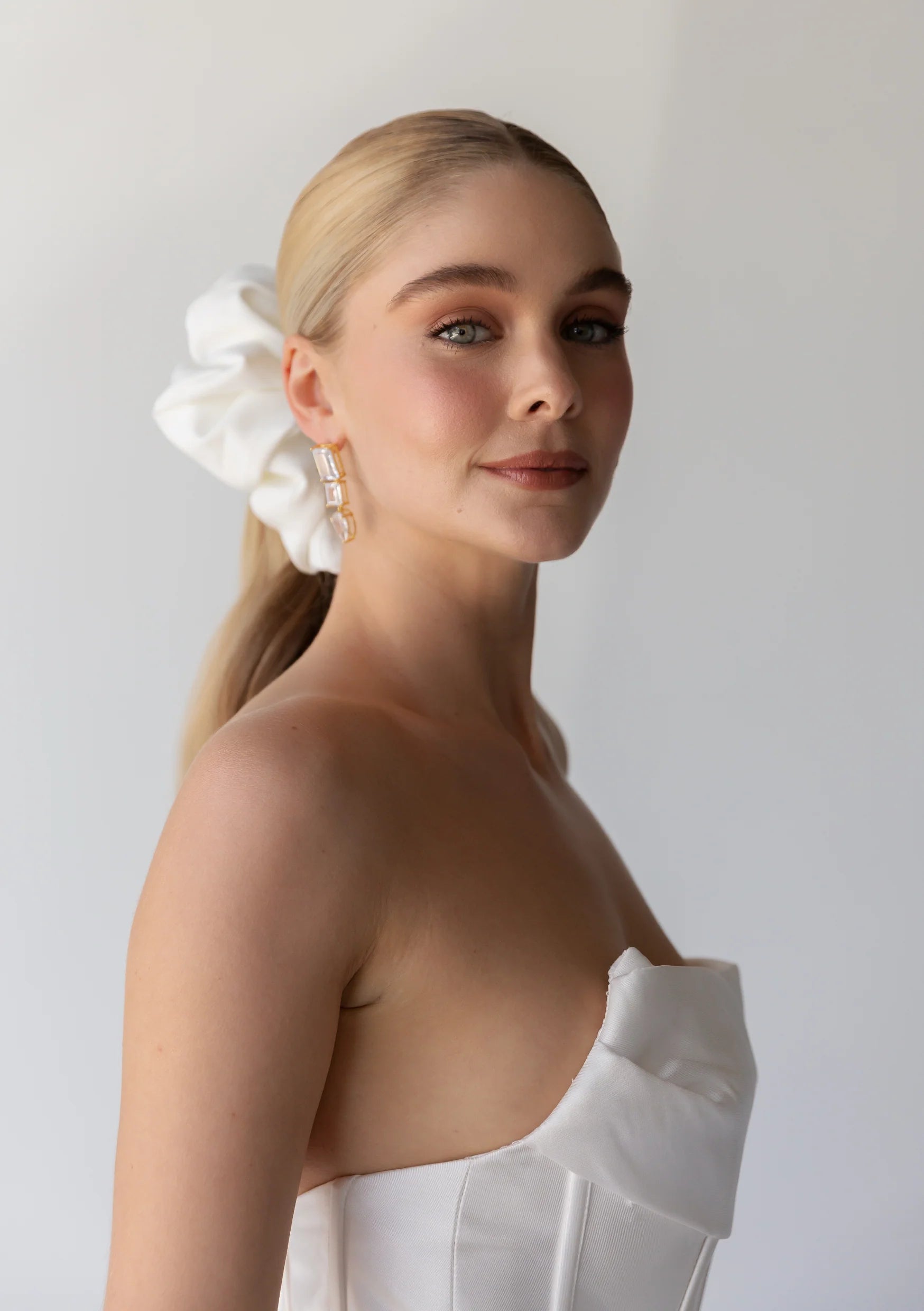 Buy Lola Knight - Cece Crepe Scrunchie - Ivory online | The White Collection Australia