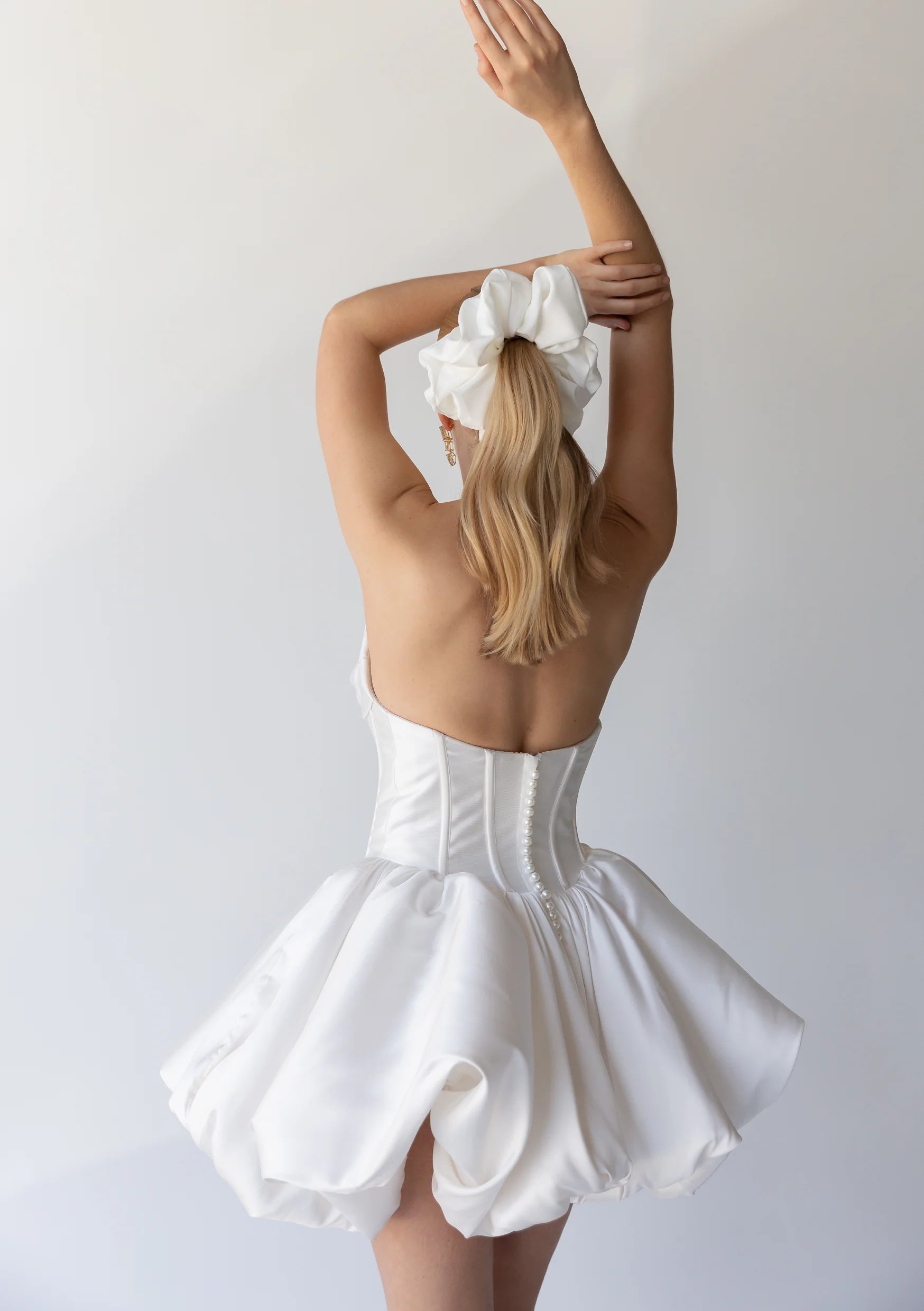 Buy Lola Knight - Cece Crepe Scrunchie - Ivory online | The White Collection Australia