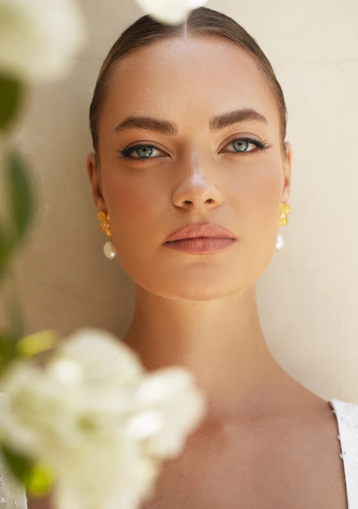 Buy Lola Knight - Cecilia - Pearl Drop Bridal Earrings - 18K Gold online | The White Collection Australia