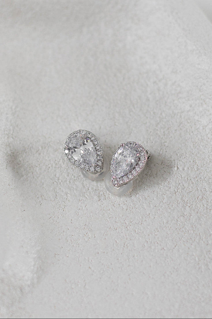 Buy Celestine - Classic Crystal Teardrop Bridal Stud Earrings online | The White Collection Australia