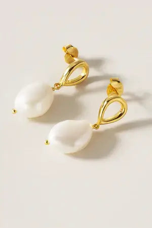 Buy Lola Knight - Athena - Pearl Drop Bridal Earrings - 18K Gold online | The White Collection Australia