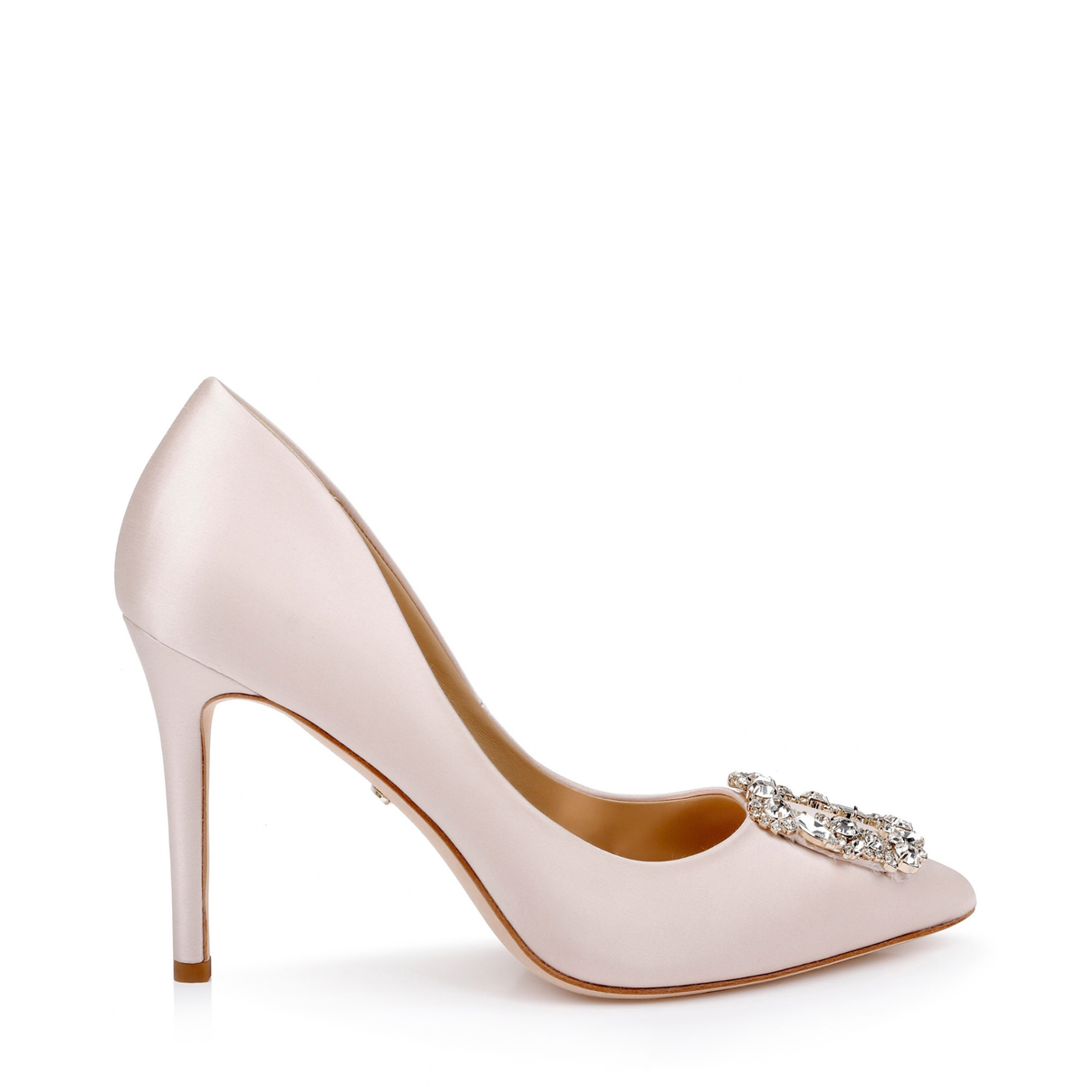 Cher - Crystal Buckle High Heel Stiletto Pump - Champagne