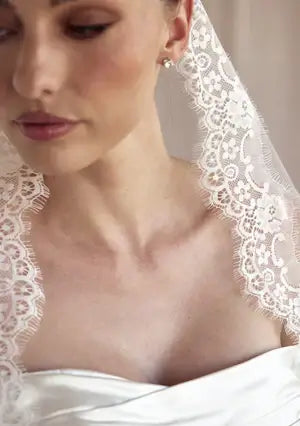 Buy Lola Knight - Daniela - Ivory Mantilla Lace Wedding Veil online | The White Collection Australia