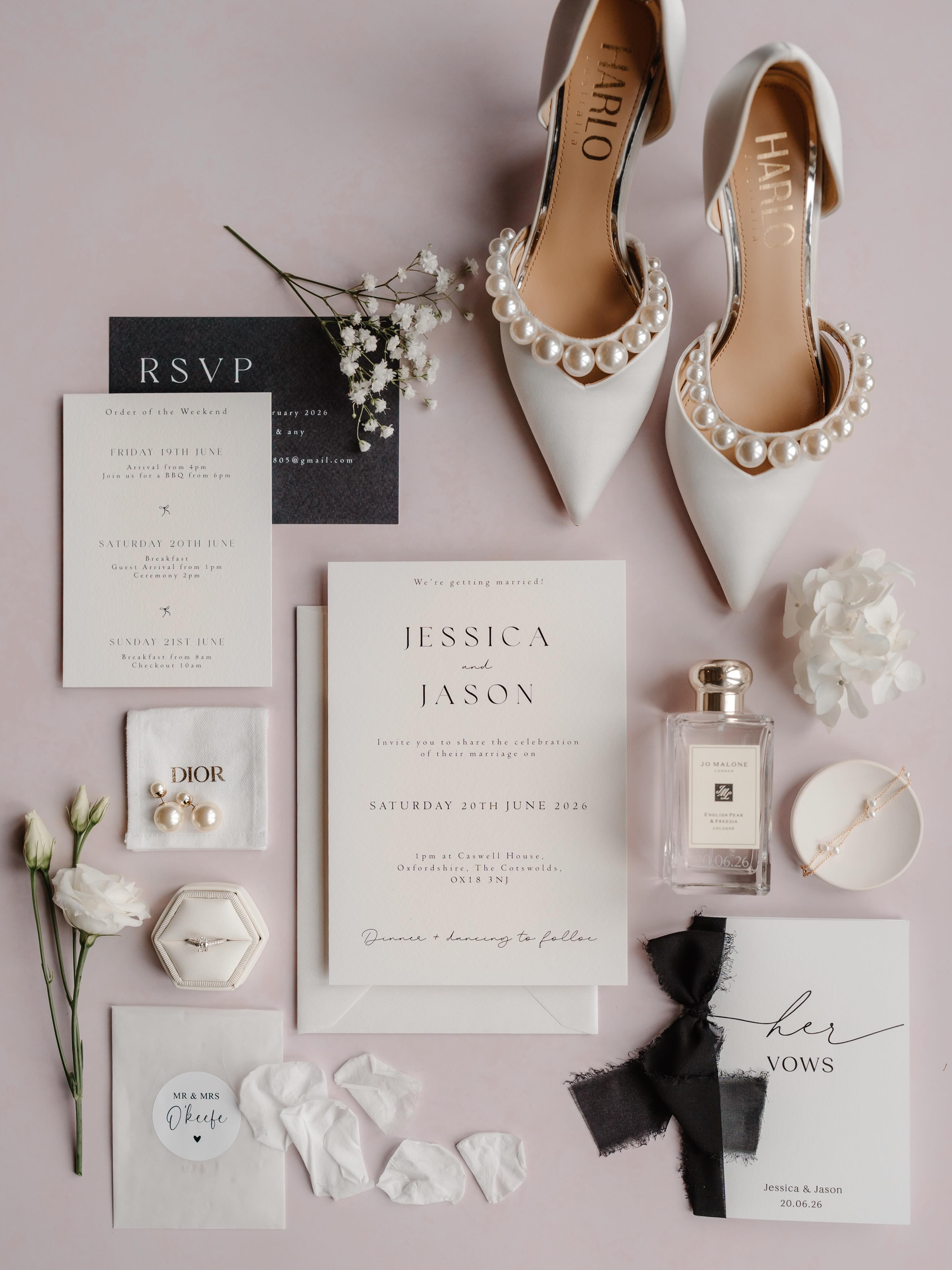 Emma - D'Orsay Pointed Toe High Heels with Pearl Strap - Soft White