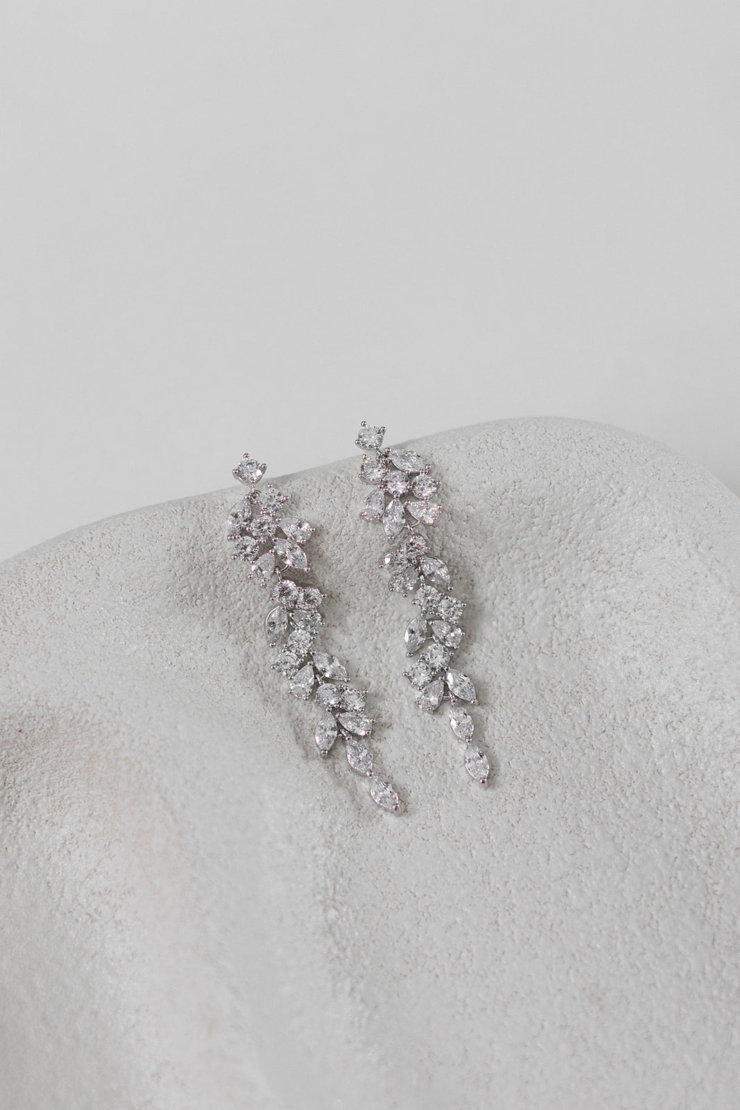 Buy Esther - Delicate Crystal Cluster Drop Bridal Earrings online | The White Collection Australia