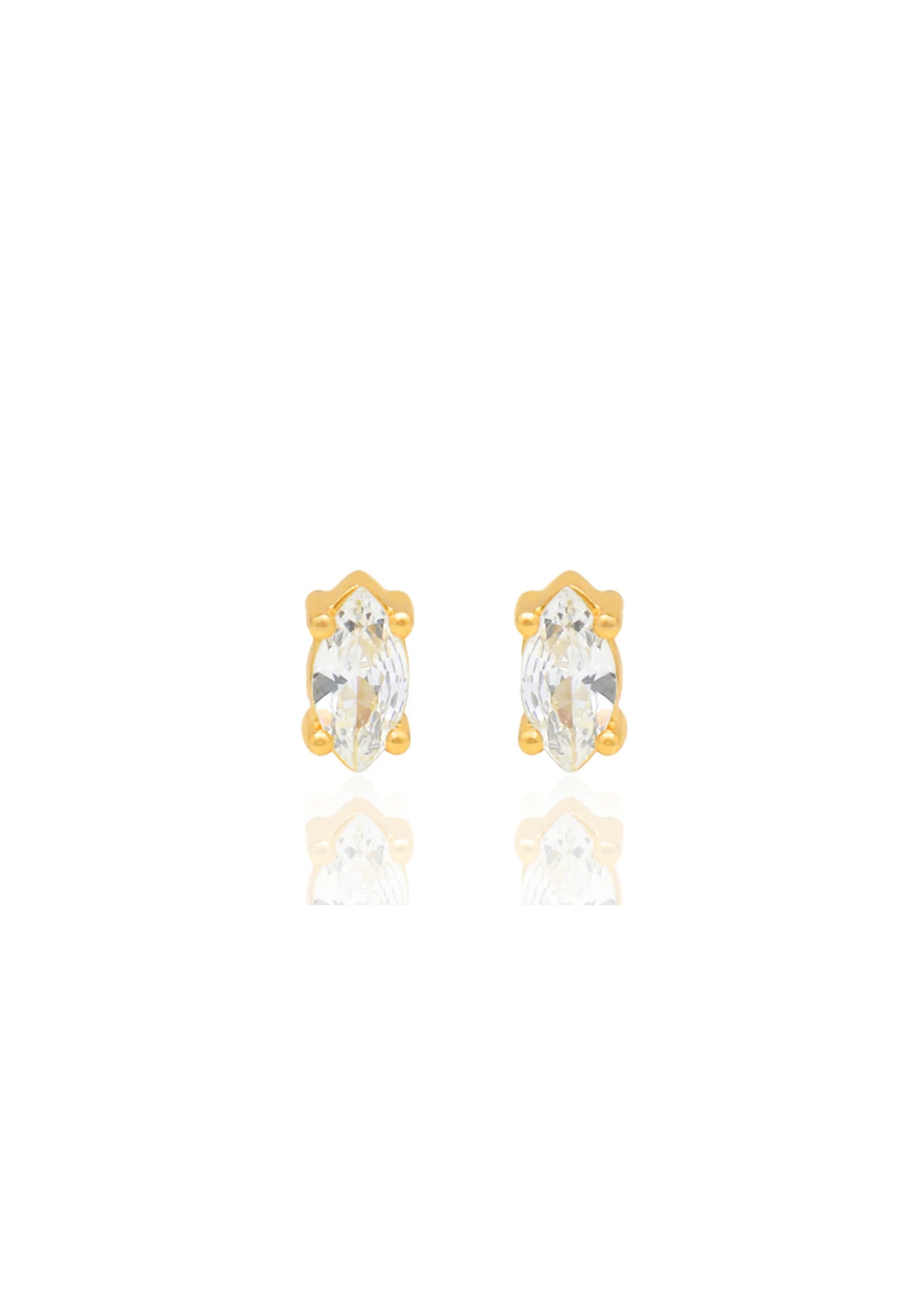 Buy Lola Knight - Eve - Cubic Zirconia Stud Earrings - 18ct Gold online | The White Collection Australia