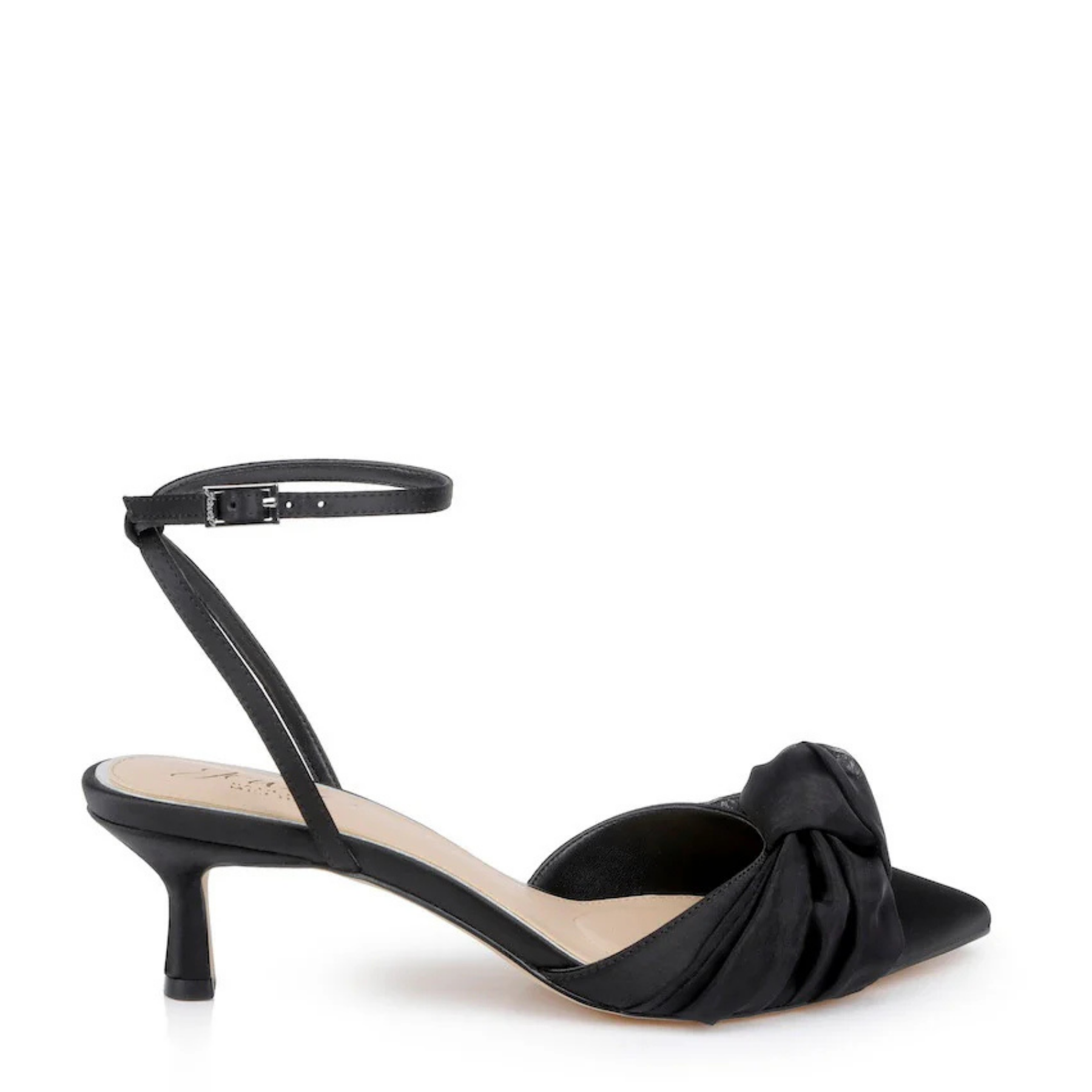 Favor - Pointed Toe Kitten Heels - Black