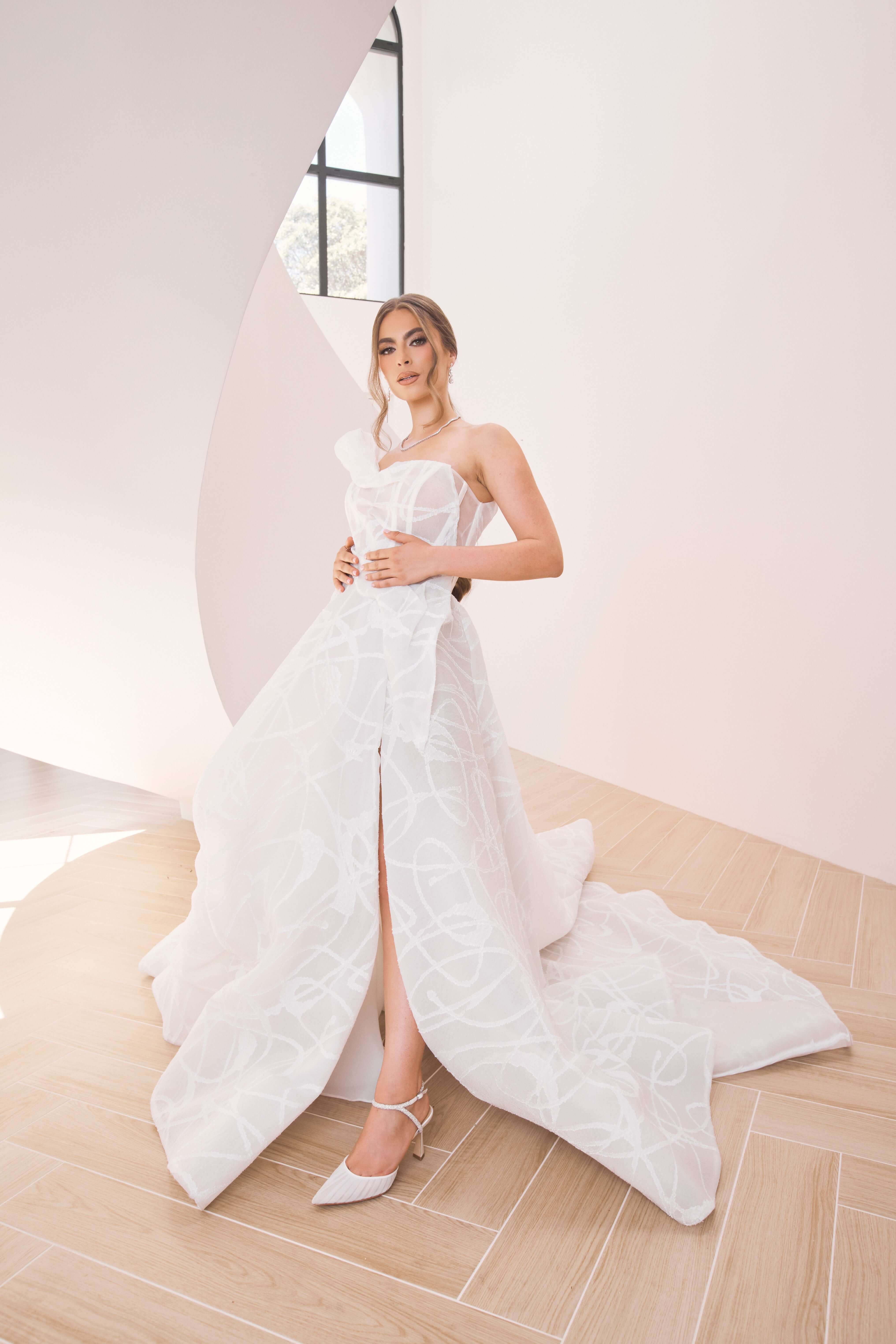Buy Georgia Pearl - White Tulle Point with Crystal and Pearl Strap online | The White Collection Australia