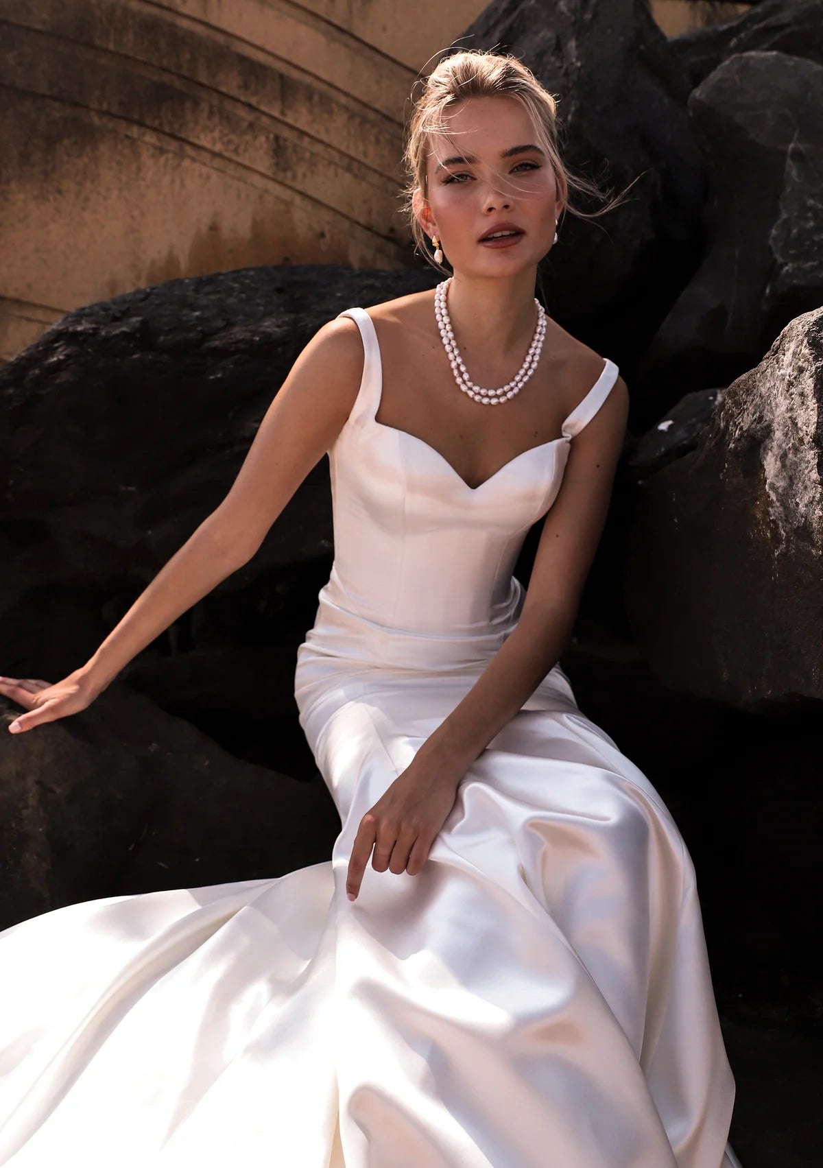 Buy Lola Knight - Gianna Freshwater Pearl Bridal Necklace - 18K Gold online | The White Collection Australia