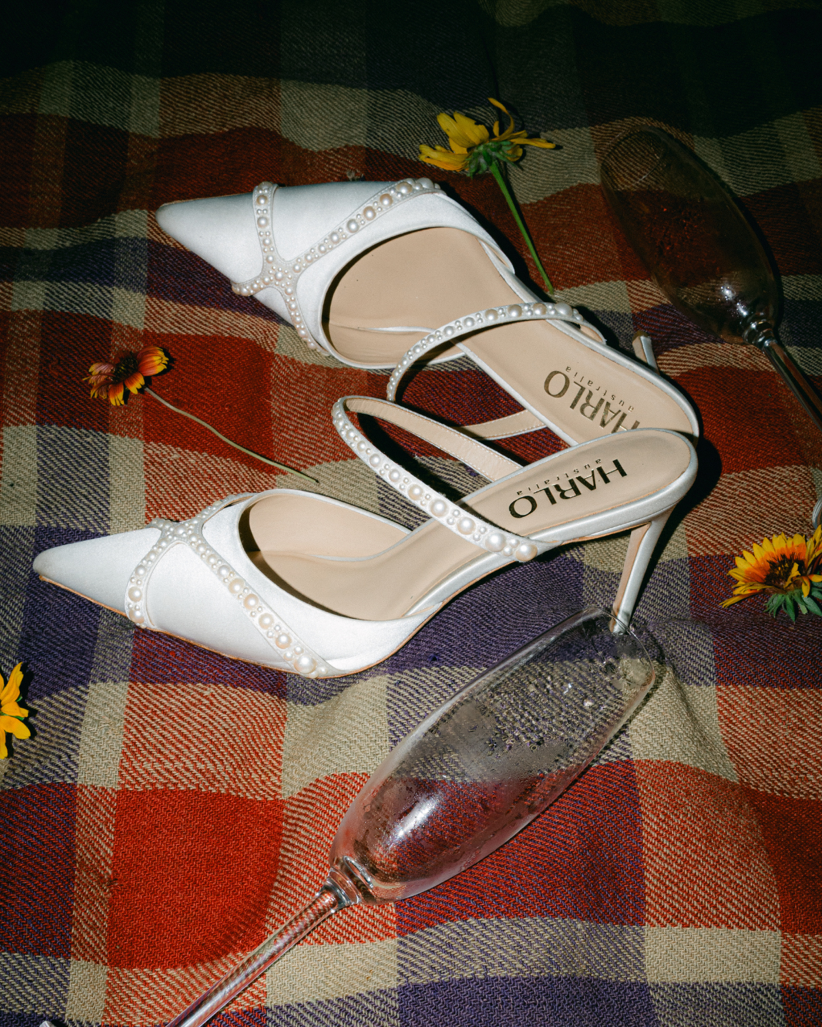 Grace - Pearl Embellished Stiletto Mule Heels - Soft White
