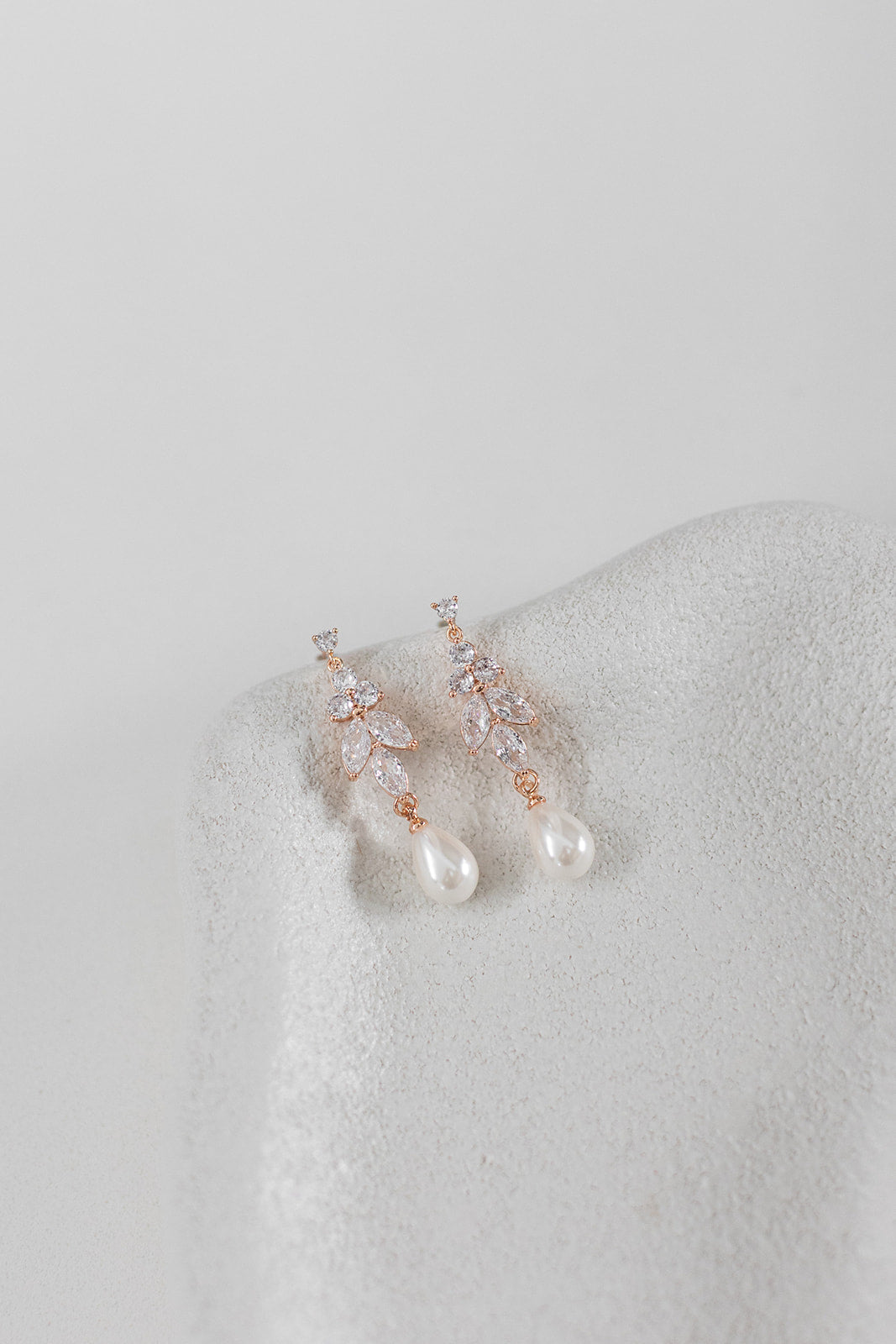 Buy Holly - Stunning Pearl Drop Bridal Earrings online | The White Collection Australia