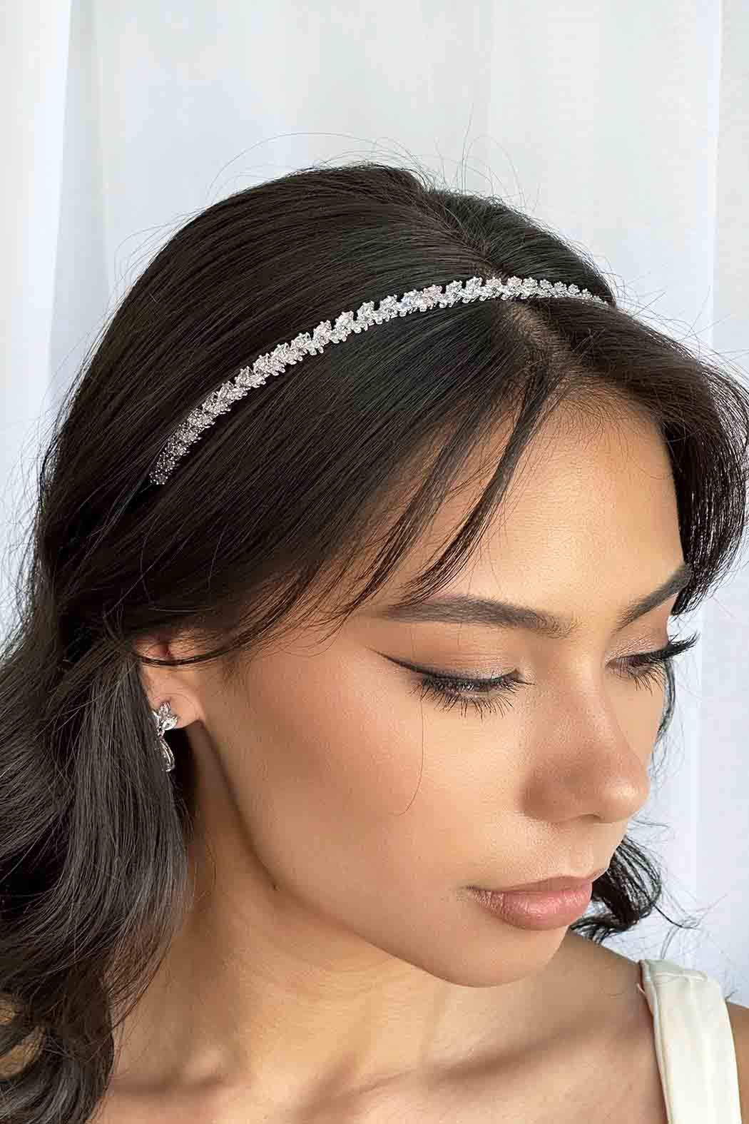 Buy Bella Single - Single Row Marquise Crystal Bridal Headband online | The White Collection Australia