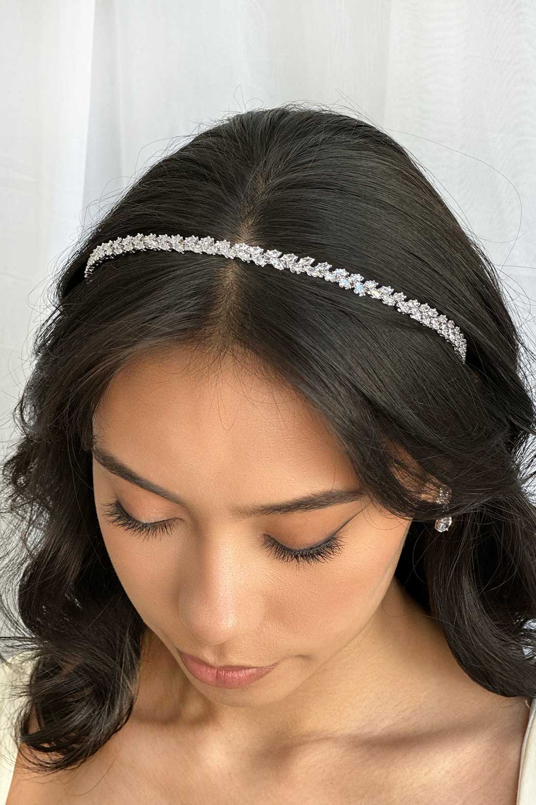 Buy Bella Single - Single Row Marquise Crystal Bridal Headband online | The White Collection Australia