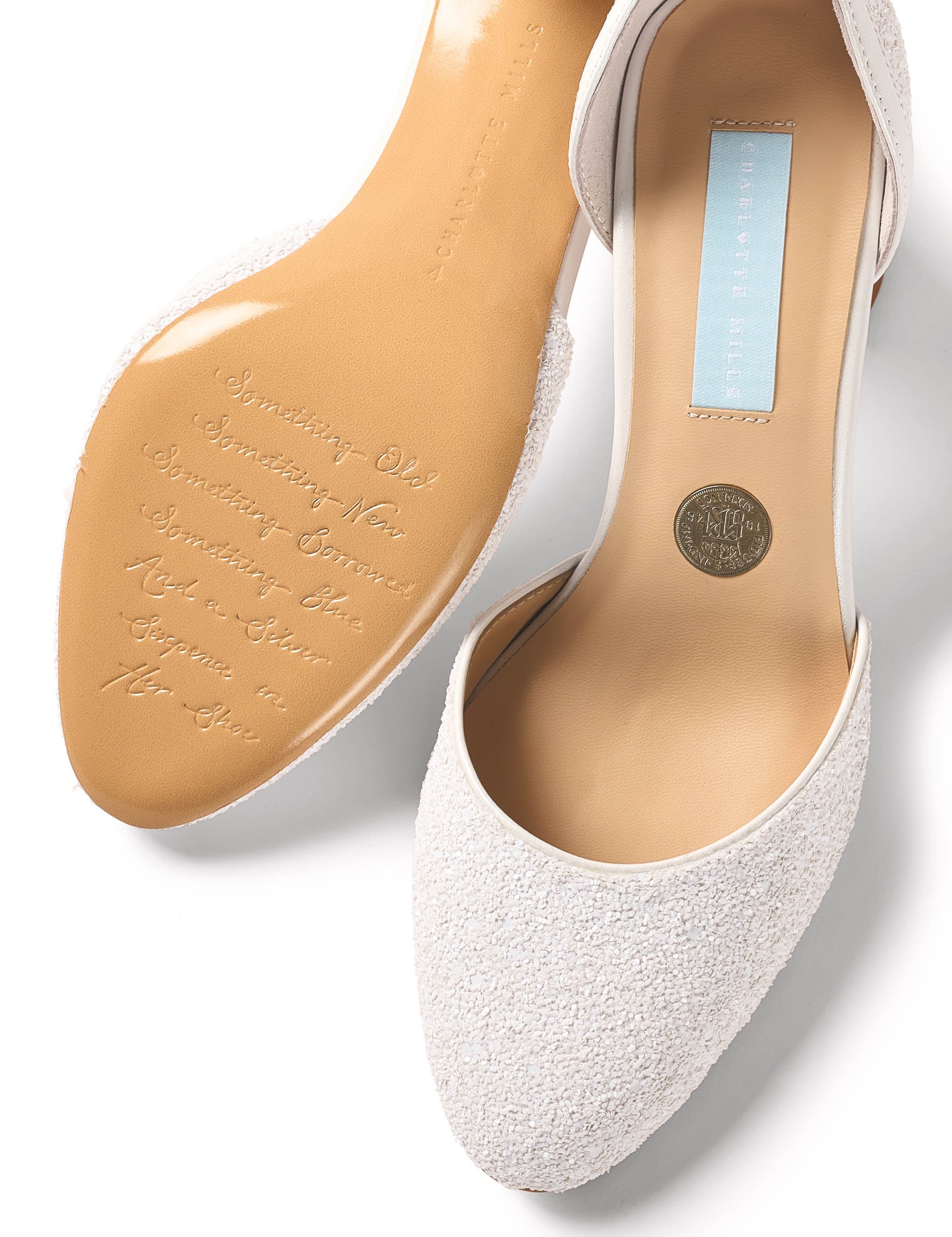 Juniper - Pearl Encrusted Round Toe Bridal Block Heel - Size 10 Only