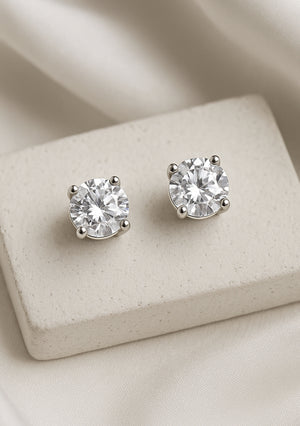 Lola Knight - Jacinta - Crystal Stud Earrings - Silver