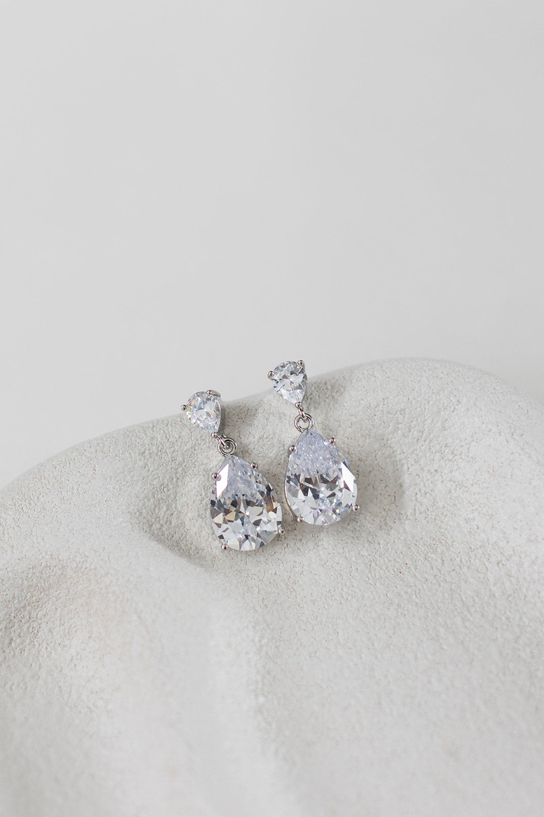 Buy Jasmine - Classic Pear Cut Crystal Drop Bridal Earrings online | The White Collection Australia