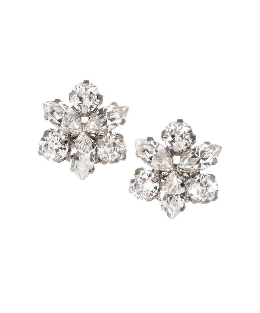 Buy Elizabeth Bower - Juliette Crystal Stud Clear - Gold online | The White Collection Australia