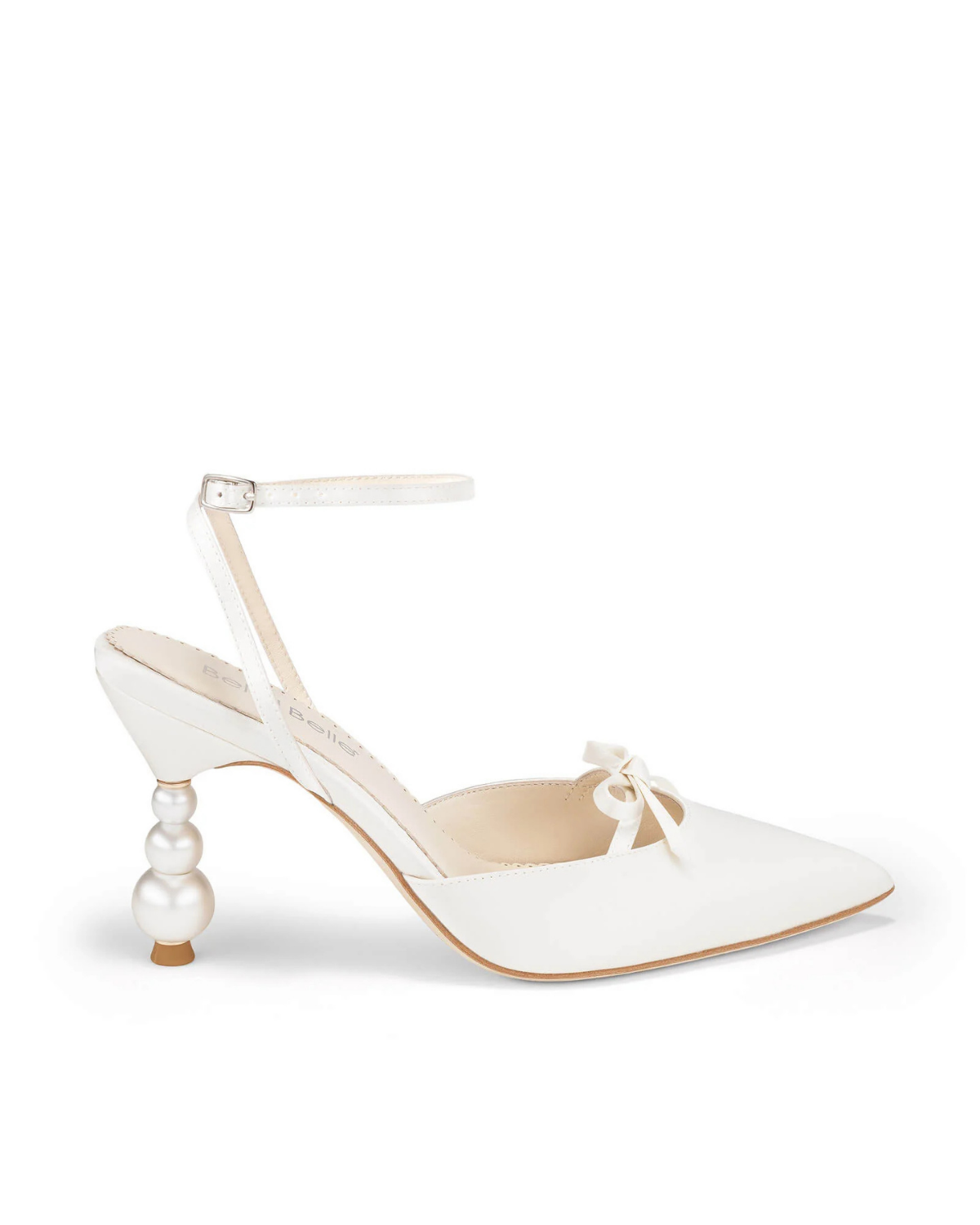 Lumi - Pearl Bridal Pumps with Petite Bow - Ivory