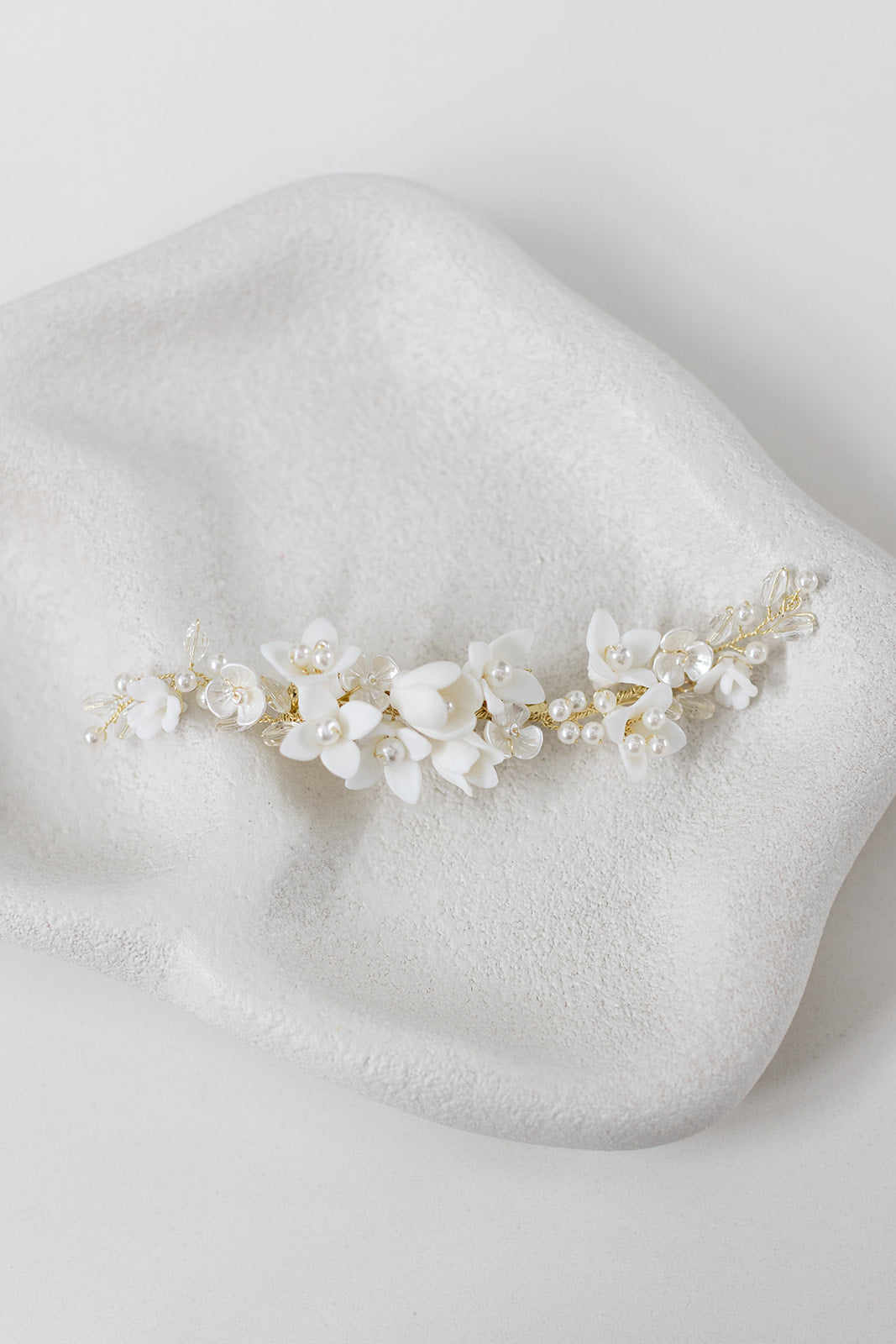 Buy Lila - Pearl & Crystal Floral Bridal Hair Clip online | The White Collection Australia