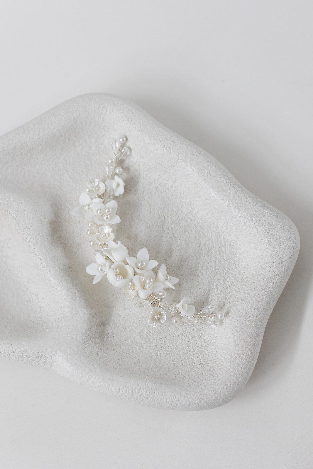 Buy Lila - Pearl & Crystal Floral Bridal Hair Clip online | The White Collection Australia