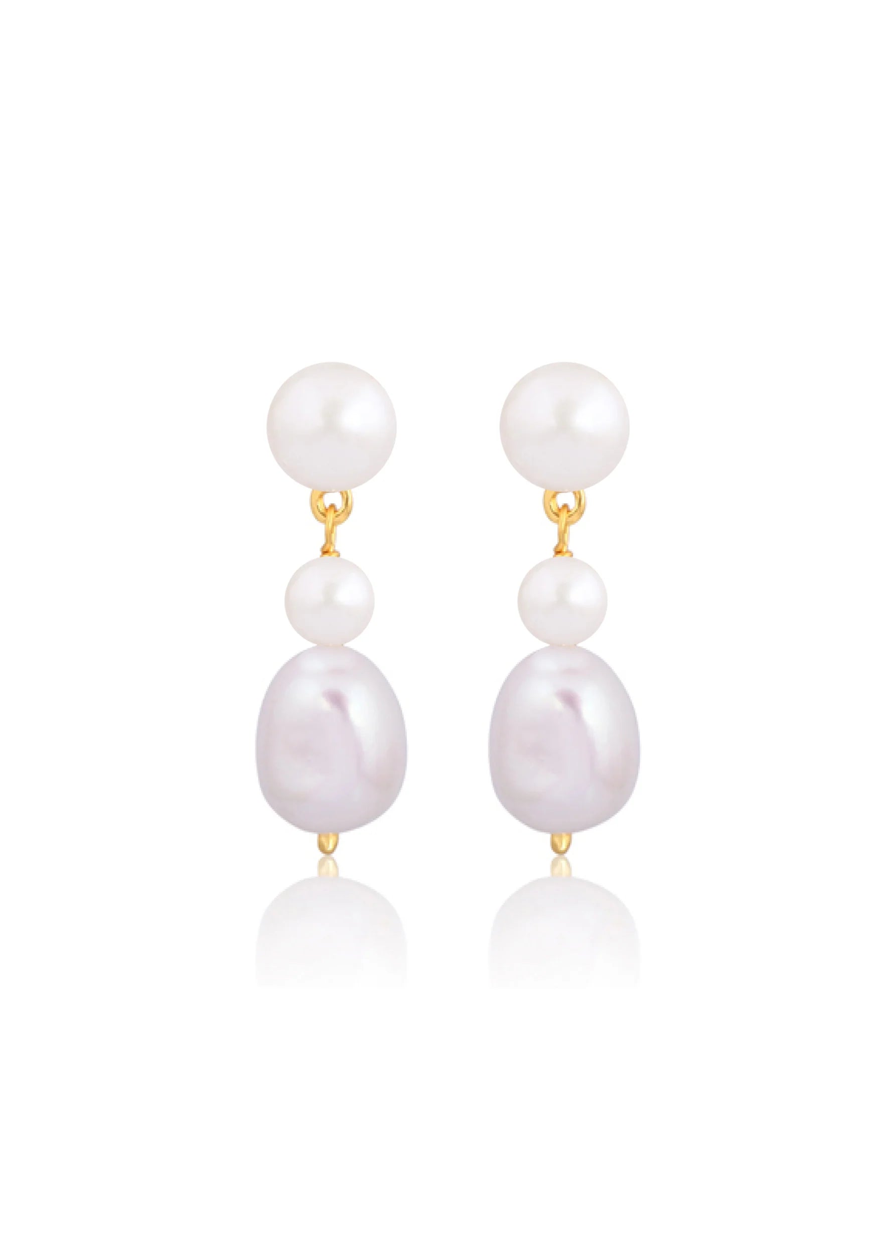 Buy Lola Knight - Lucia - Pearl Drop Bridal Earrings - 18K Gold online | The White Collection Australia