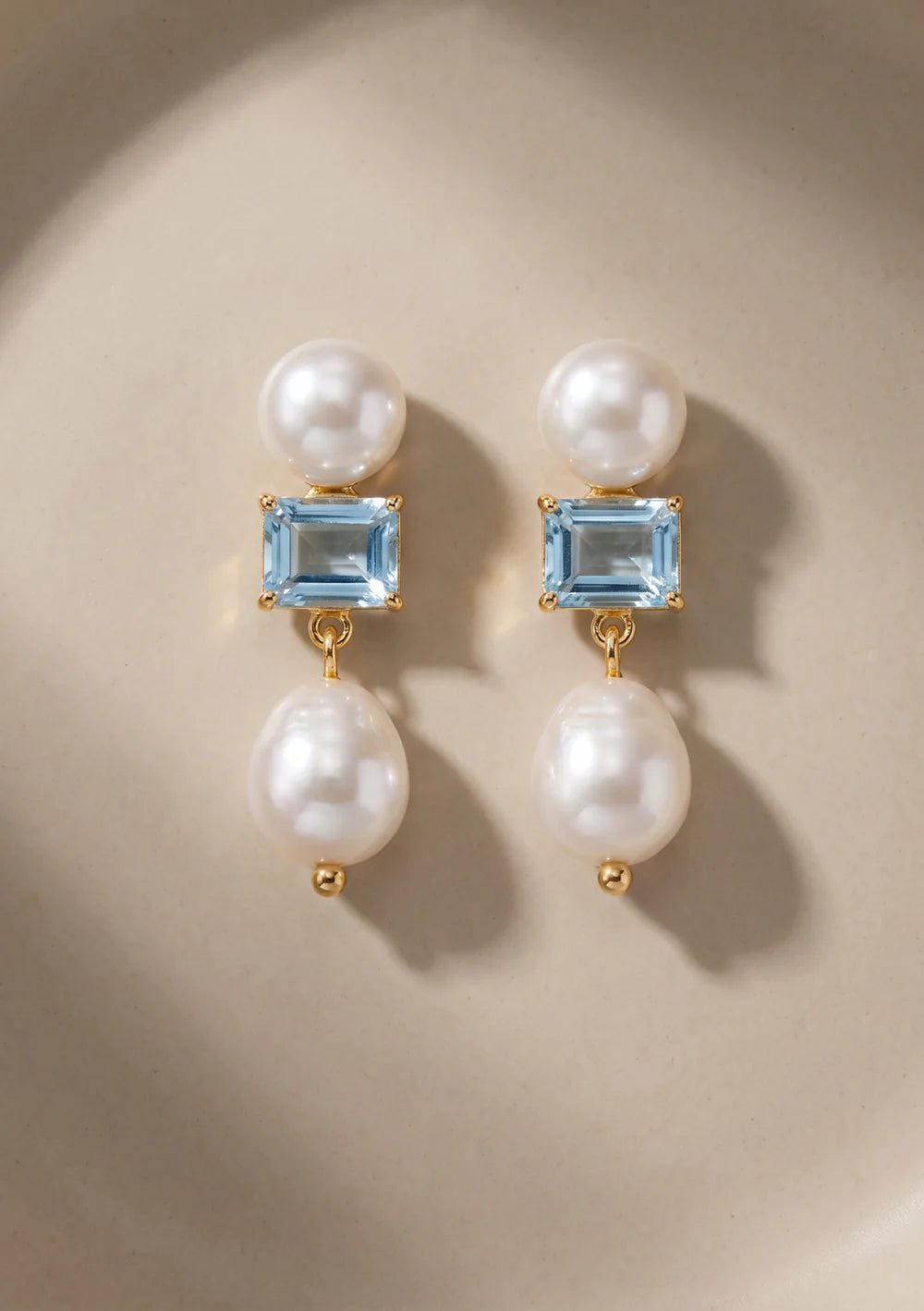 Lola Knight - Margot - Wedding Earrings Blue - 18K Gold