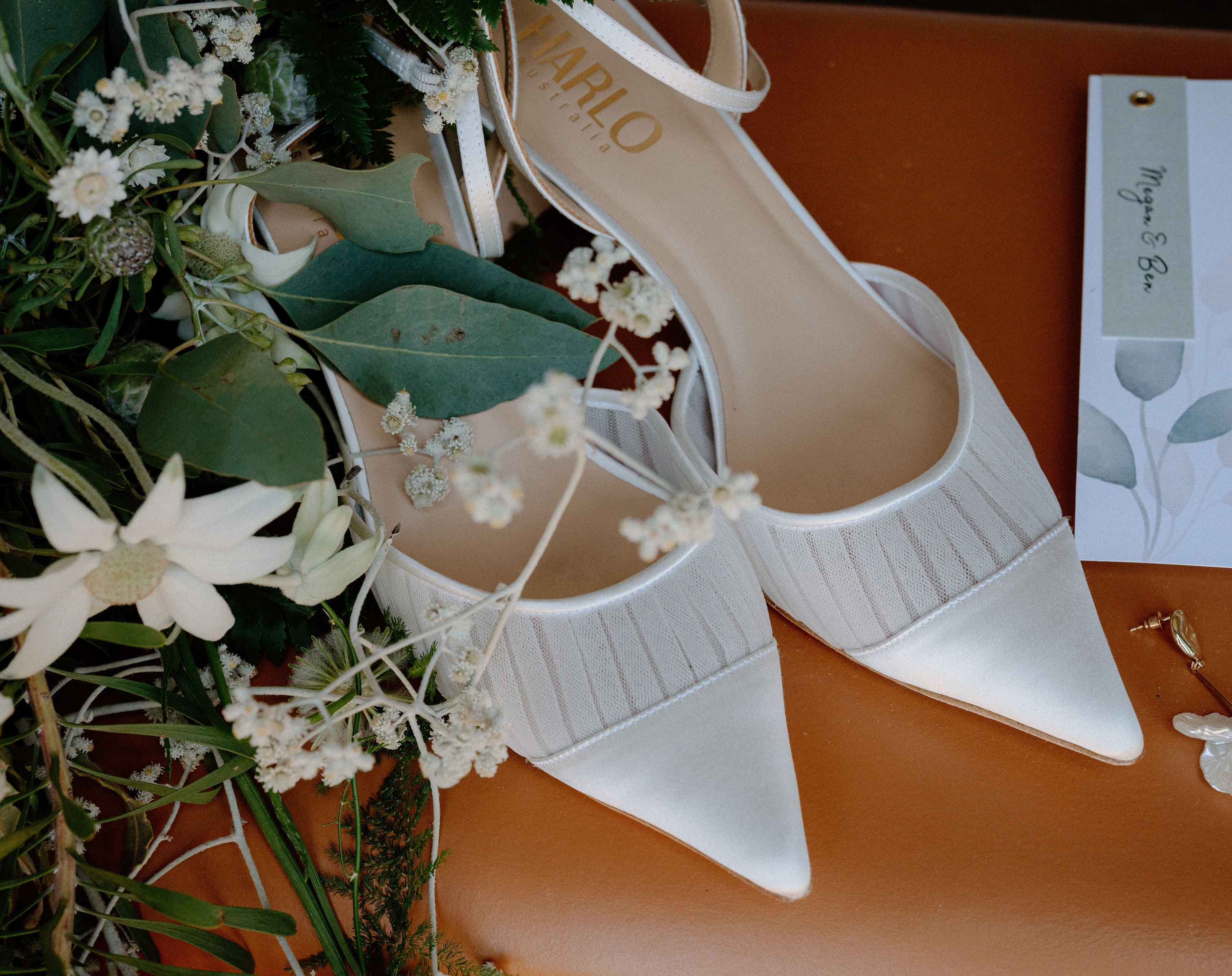 Fallon - Tulle & Satin Pointed Toe High Block Heel - Soft White