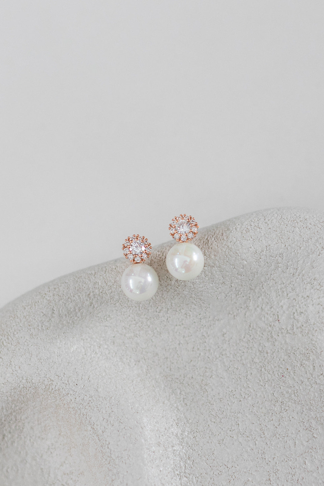 Buy Nadia - Elegant Crystal and Pearl Bridal Earrings online | The White Collection Australia