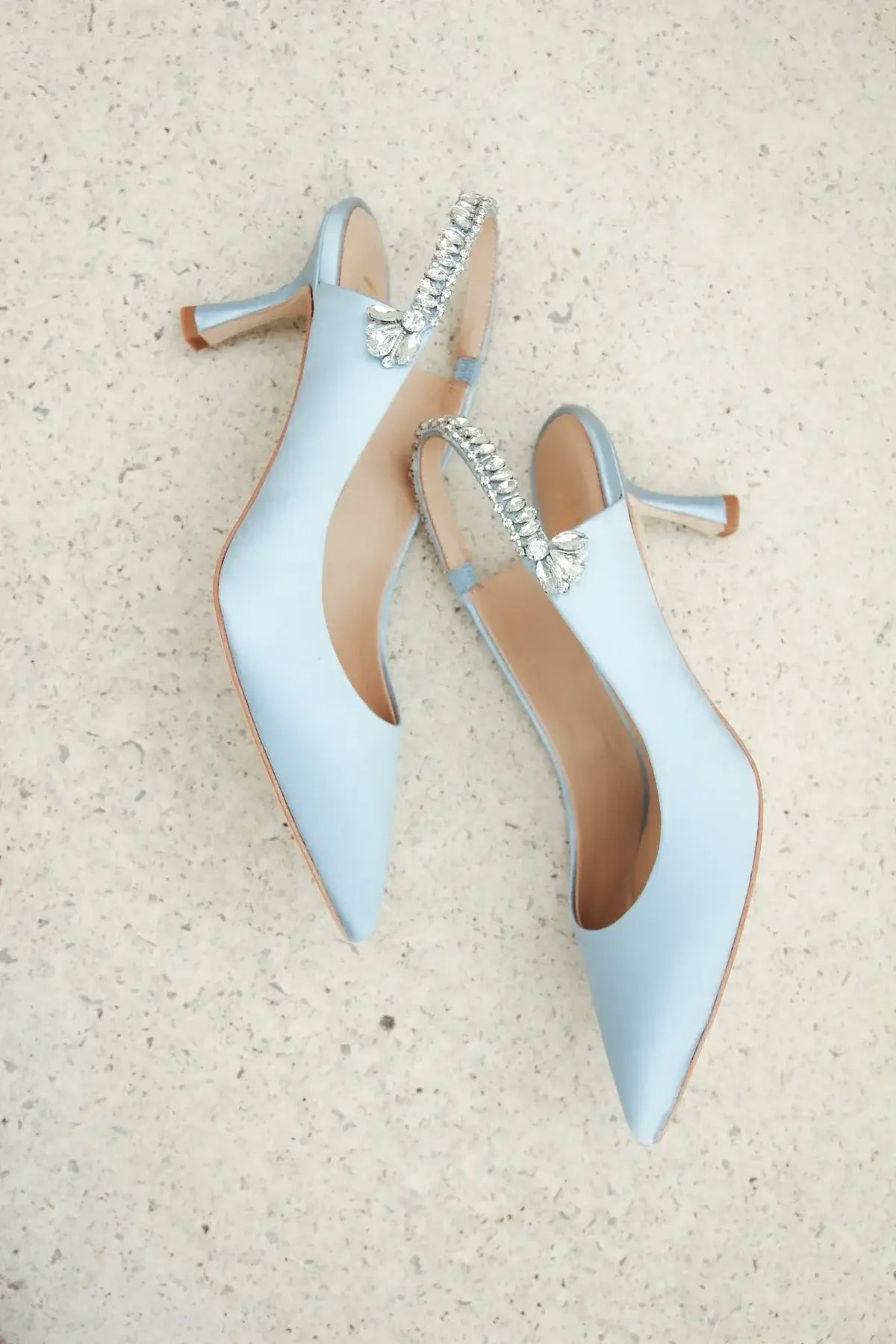 Buy Nina Azure - Blue Crystal Embellished Sling Back Low Bridal Pump online | The White Collection Australia