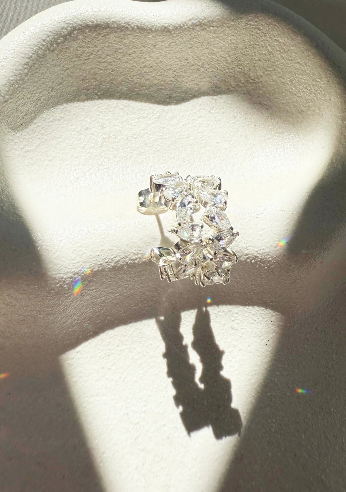 Buy Lola Knight - Olivia - Crystal Bridal Hoop Earrings - Silver online | The White Collection Australia