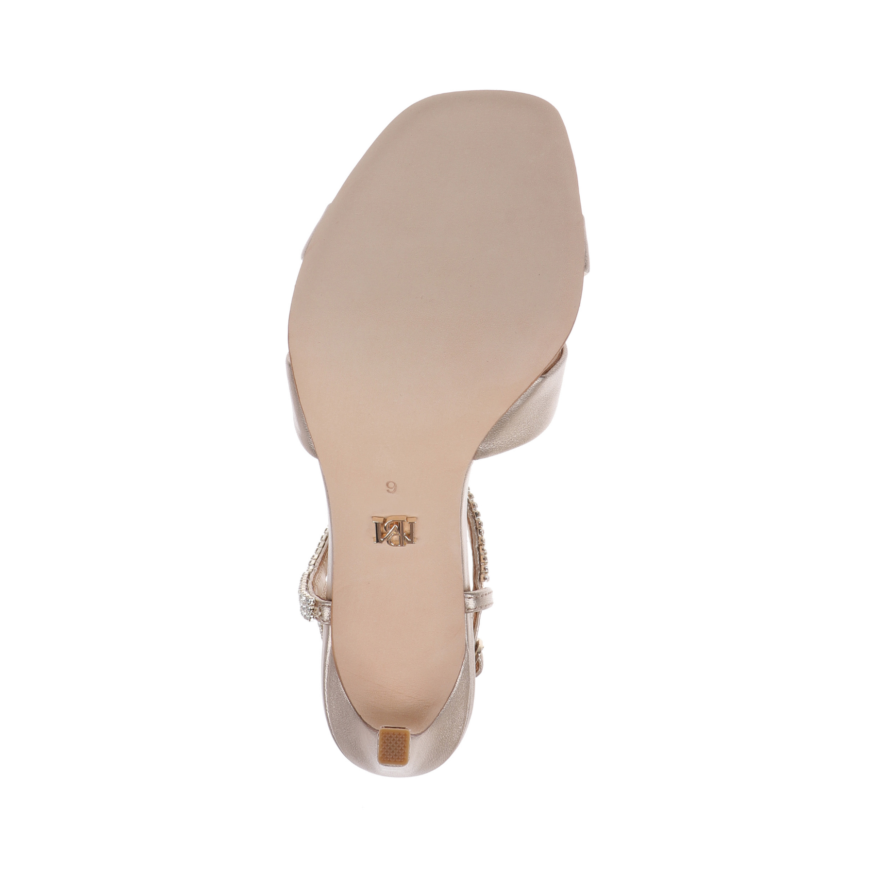 Reagan II - Crystal Embellished Ankle Strap Sandals - Champagne