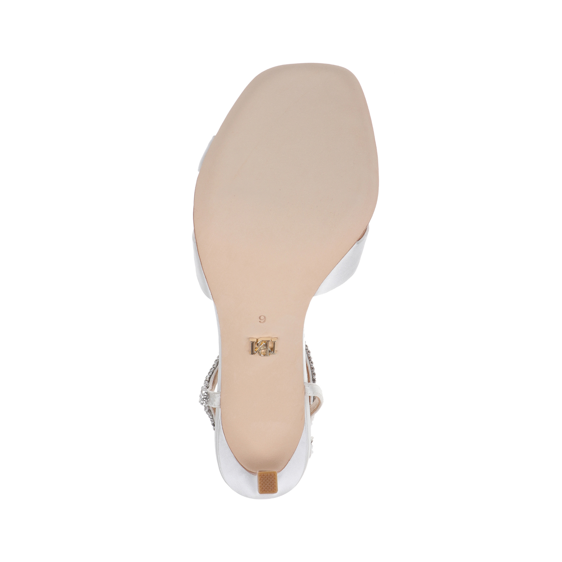 Reagan - Crystal Embellished Ankle Strap Sandals - Soft White