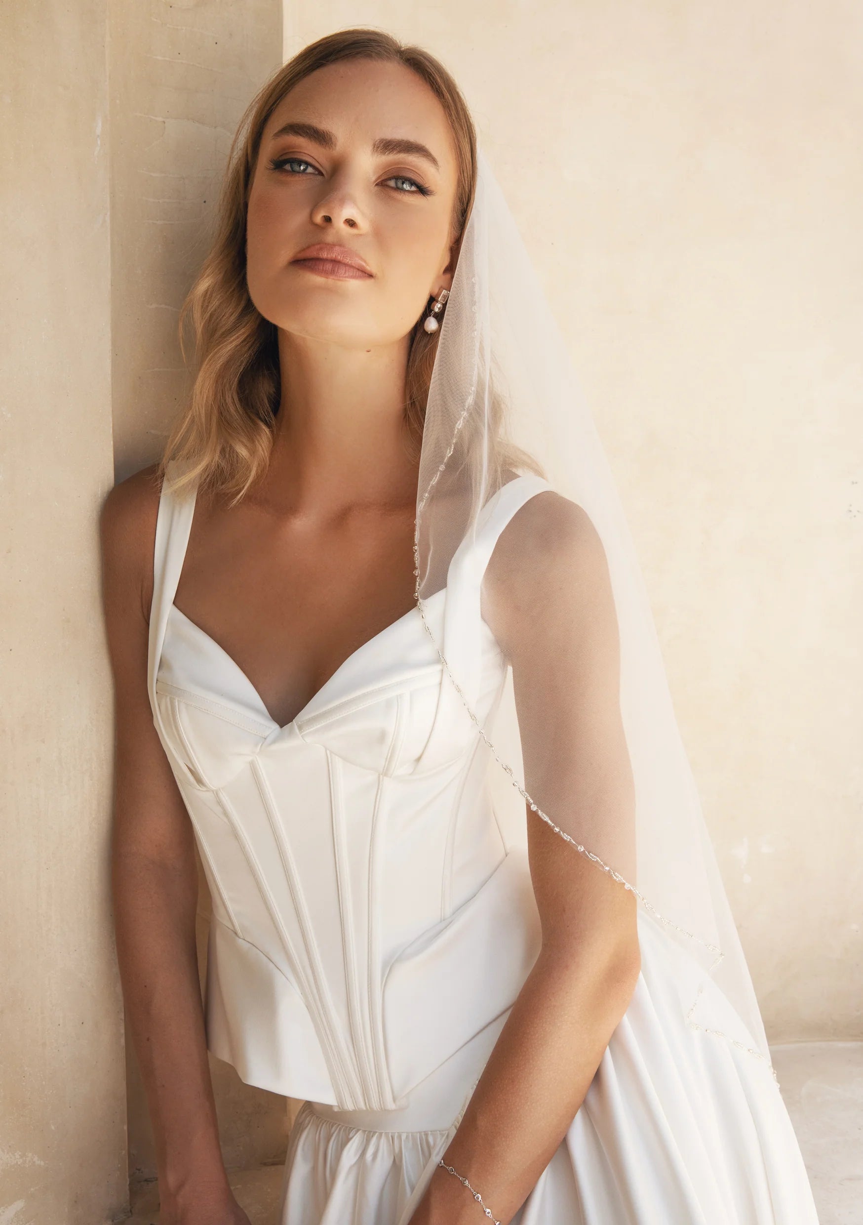 Lola Knight - River - Ivory Beaded Wedding Veil