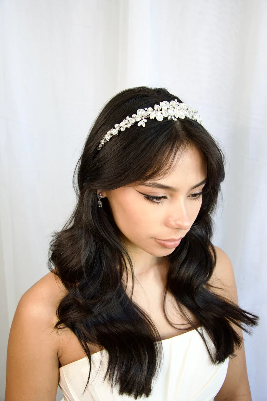 Buy Tiana - Pear and Marquise Sparkling Crystal Bridal Headband Crown online | The White Collection Australia