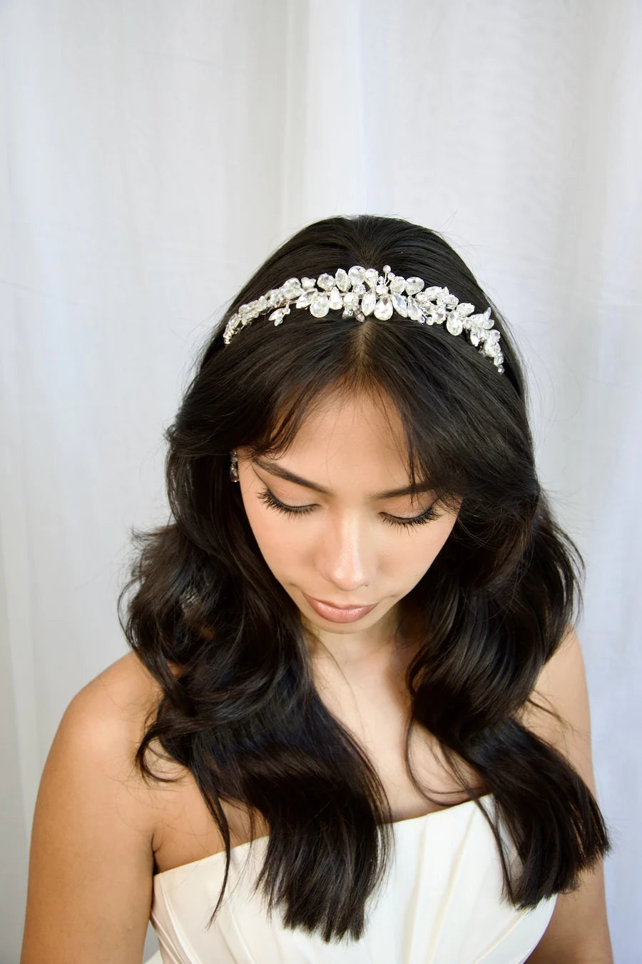 Buy Tiana - Pear and Marquise Sparkling Crystal Bridal Headband Crown online | The White Collection Australia