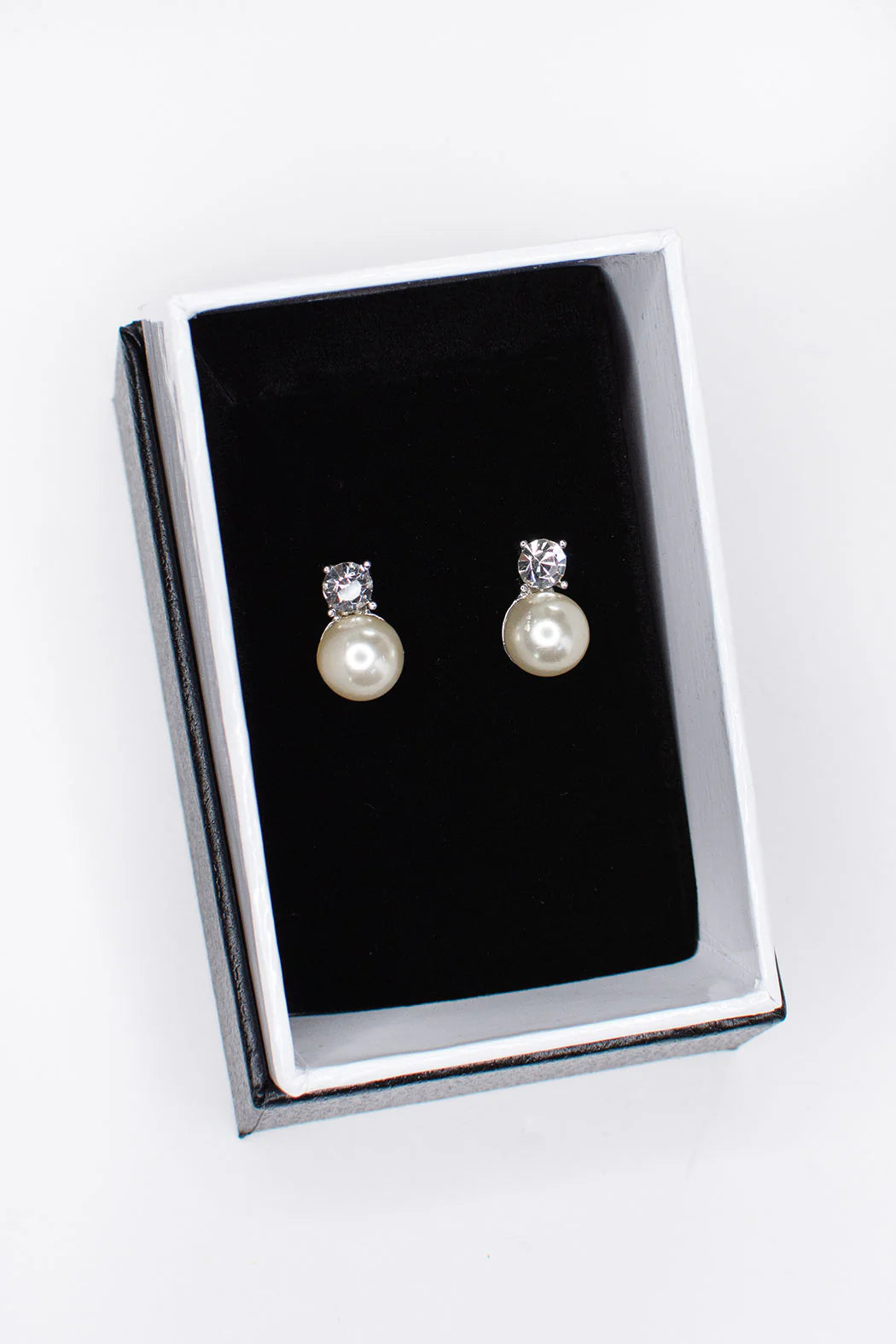 Anne - Pearl and Crystal Bridal Stud Earrings