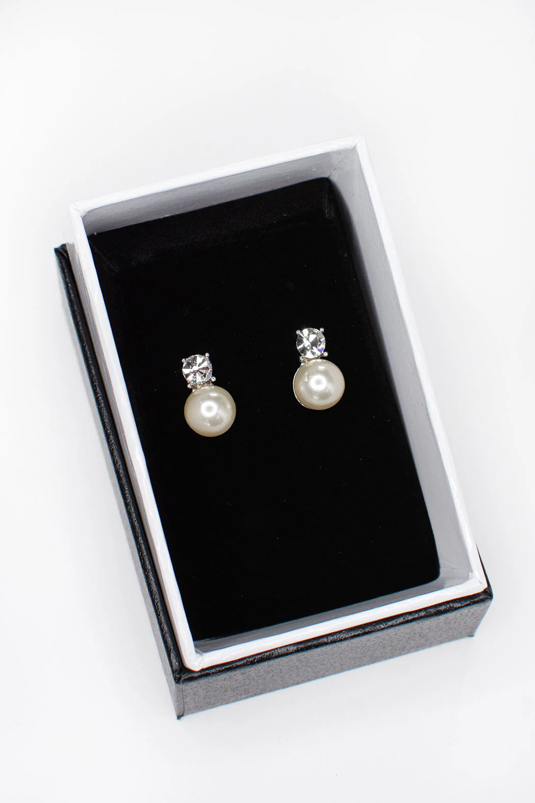 Anne - Pearl and Crystal Bridal Stud Earrings